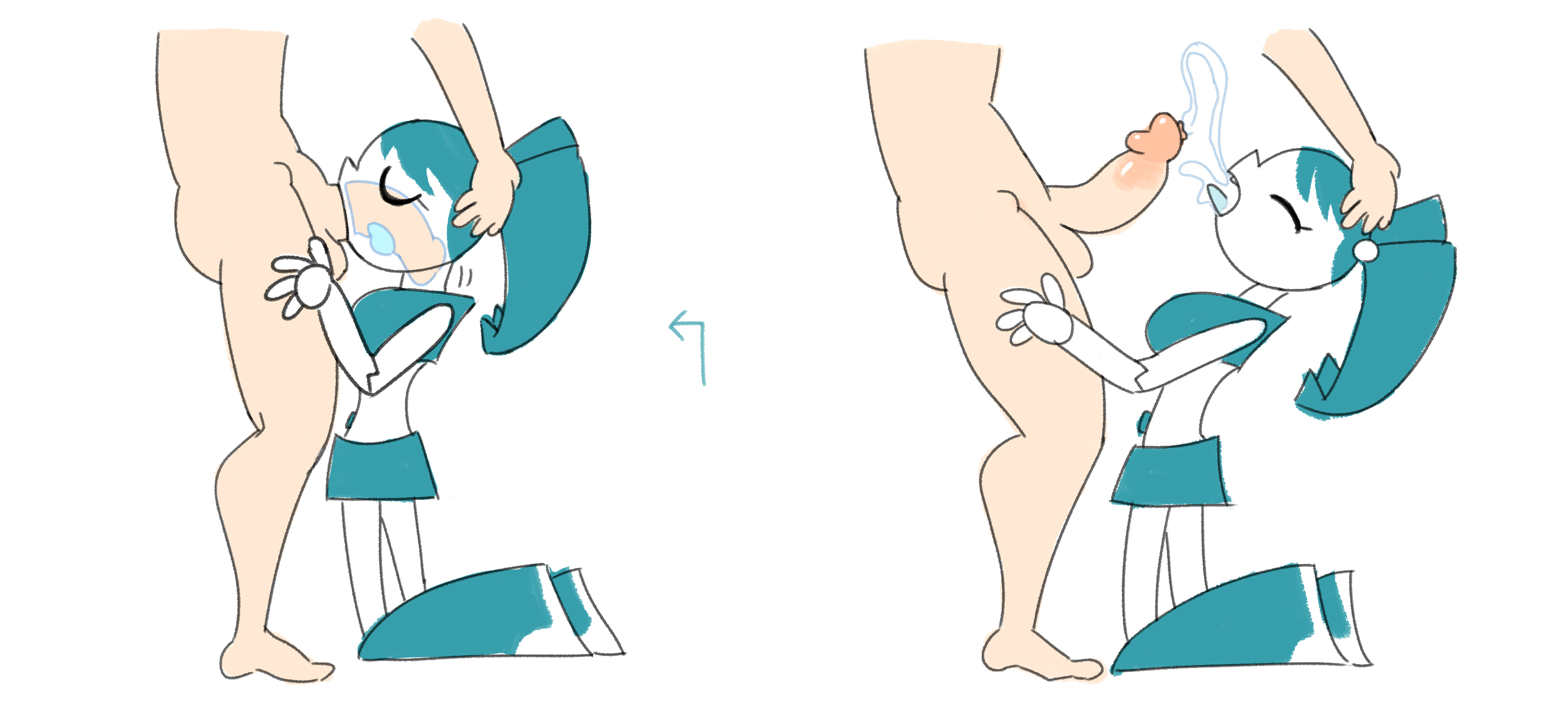 deepthroat, female, jenny wakeman, minus8, my life as a teenage robot, nickelodeon, oral, smooth skin, straight, tagme, x-ray