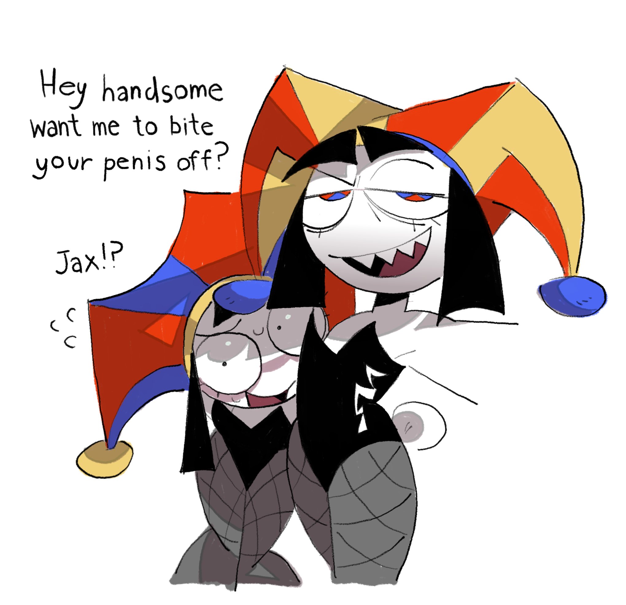 bunny girl, bunnysuit, evil pomni (the amazing digital circus), pomni (the amazing digital circus), prostitute, prostitution, real saming, tadc, the amazing digital circus