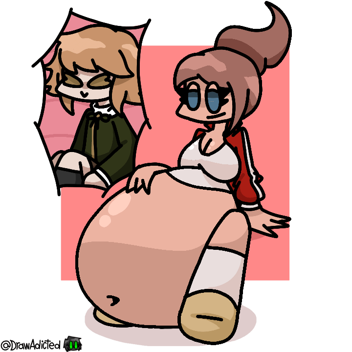1girls animated asahina_aoi belly_bulge breasts danganronpa danganronpa:_trigger_happy_havoc drawadicted fat female female_pred fujisaki_chihiro larger_female obese pred prey tagme vore vore_belly