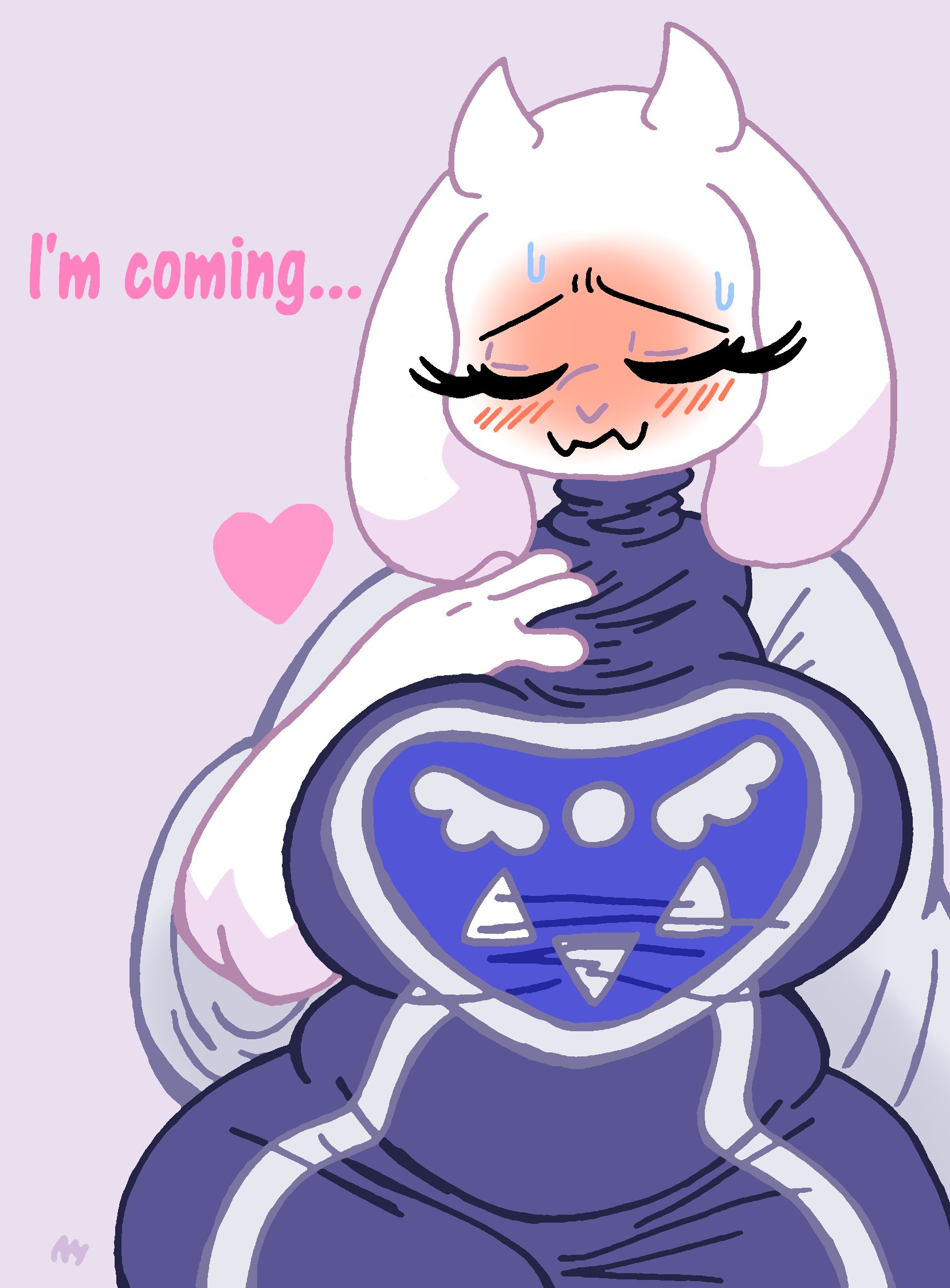 belly, big breasts, blush, breasts, chubby, clothed, curvy, dress, female, milf, noursteddy, toriel, undertale
