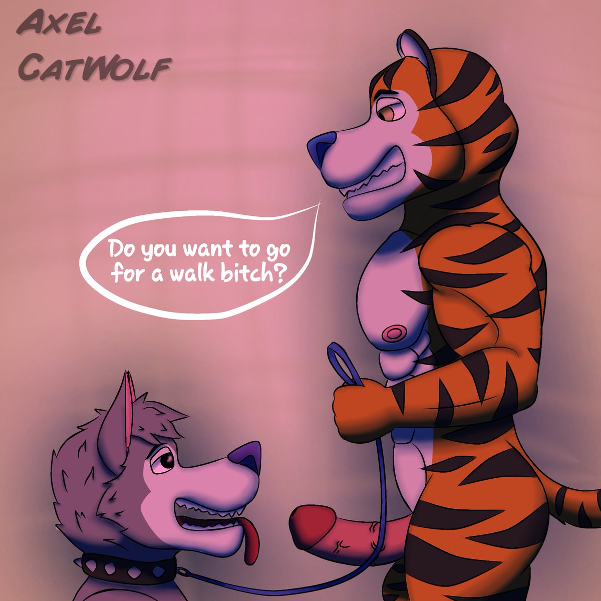 abs anthros axel_catwolf biceps breasts chip_the_wolf cookie_crisp dog_walking frosted_flakes furries gay gay_furs grey_fur horny horny_gays indoors kellogg's lead naked nestle orange_fur pecs penis rule34 speech_bubble talking_to_boyfriend tongue tony_the_tiger triceps