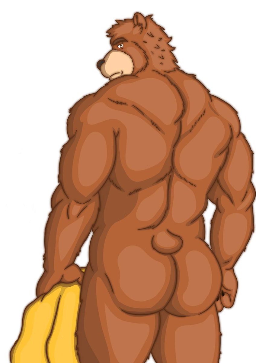 1bear 1man anthro ass ass ass_focus bara bara_ass barazoku bear bottom brown_body brown_fur butt_focus manly muscle muscle_ass muscle_butt muscles naked nude nude_anthro nude_male roxds93