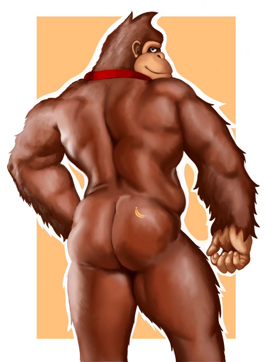 1gorilla 1man antro ape ass ass_focus back_muscles back_view banana banana_tatoo bara barazoku big_ass big_ass_(male) big_muscles black_body black_fur brown_body brown_fur brown_hair bulky daddy daddy_muscle donkey_kong donkey_kong_(arcade) donkey_kong_(series) donkey_kong_country gay gorilla hunk male muscle_daddy muscular muscular_anthro muscular_male roxds93 solo solo_male tatooed tattoo