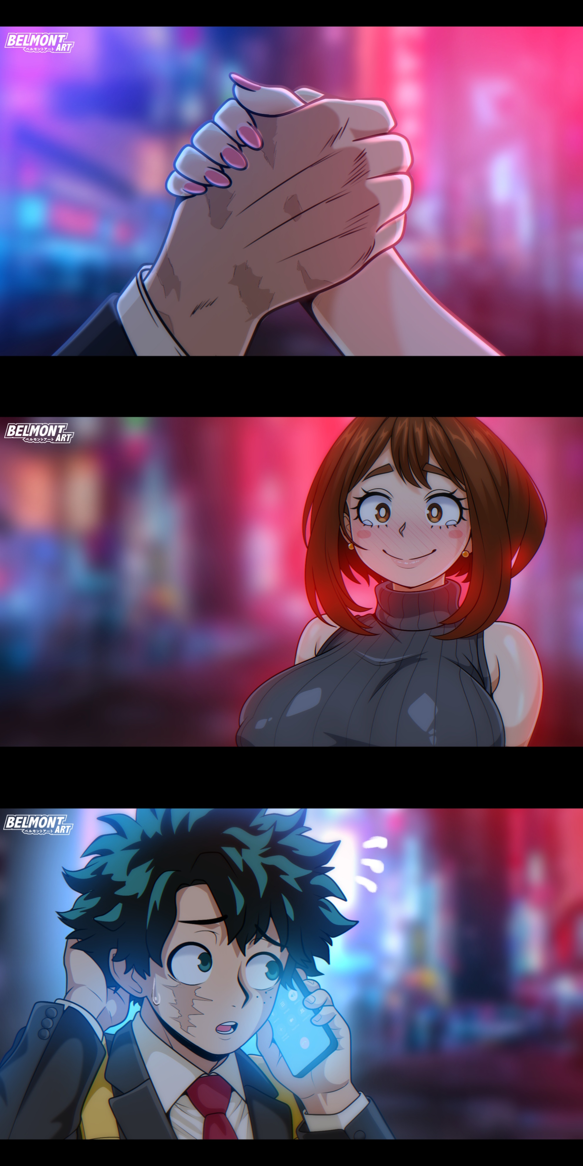 1girls, 2boys, ass, balls, bed, bedroom, belmont, big ass, big balls, big breasts, big butt, big cock, big hips, big nipples, big penis, big thighs, black eyes, black hair, blush, boku no hero academia, breasts, brown eyes, brown hair, cock, comic, comic strip, cowgirl position, doggy style, female, gigantic ass, gigantic boobs, gigantic breasts, gigantic butt, gigantic cock, gigantic hips, gigantic penis, gigantic thighs, gigantic tits, green eyes, green hair, hanta sero, heart, heart symbol, heart-shaped pupils, hips, huge ass, huge balls, huge boobs, huge breasts, huge butt, huge cock, huge hips, huge nipples, huge thighs, izuku midoriya, japanese, japanese female, japanese male, male, male/female, massive ass, massive boobs, massive breasts, massive butt, massive cock, massive hips, massive penis, massive thighs, massive tits, my hero academia, netorare, nipples, ntr, nude, nude female, nude male, ochako uraraka, penis, sex, sex on bed, short hair, slutty female, thick thighs, thighhighs, thighs, tight clothing, wide hips, wide thighs