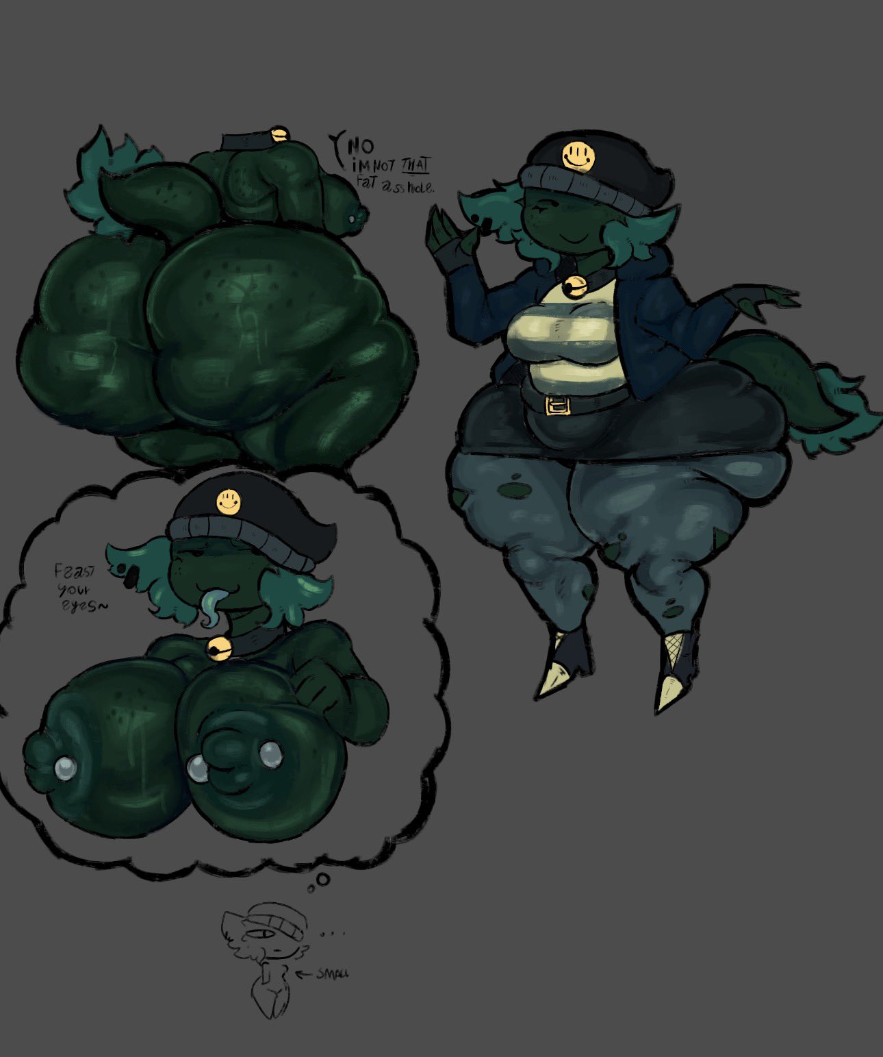 color, colored, disumisu2, green skin, naked, nia (disumisu2), presenting, redesign, tagme
