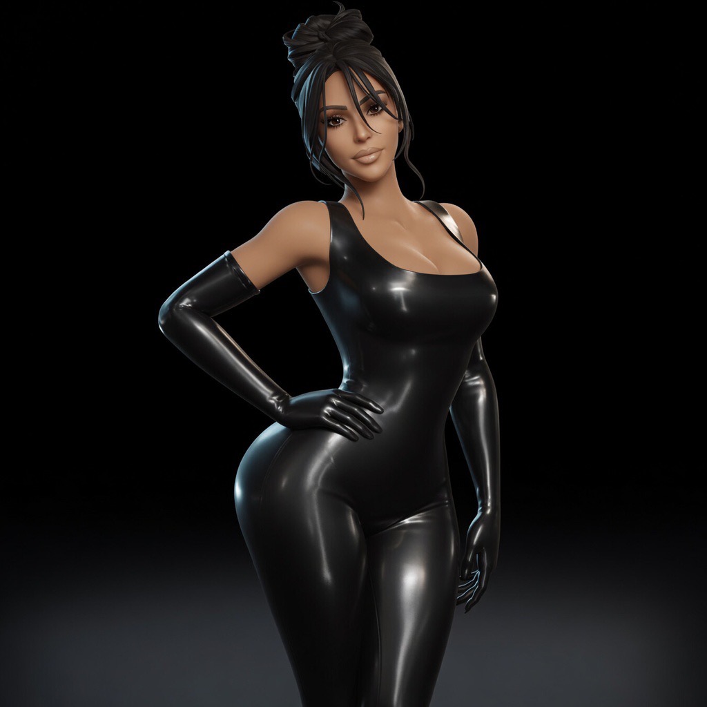 1girls, 3d, 3d (artwork), american, american female, big lips, black hair, celebrity, cleavage, clothed, clothed female, dark background, detached sleeves, fortnite, fortnite: battle royale, fully clothed, human, human only, kim kardashian, kim kardashian (fortnite), looking at viewer, olive skin, olive-skinned female, plump lips, real person, realistic breast size, realistic proportions, sfw, simple background, solo, solo female