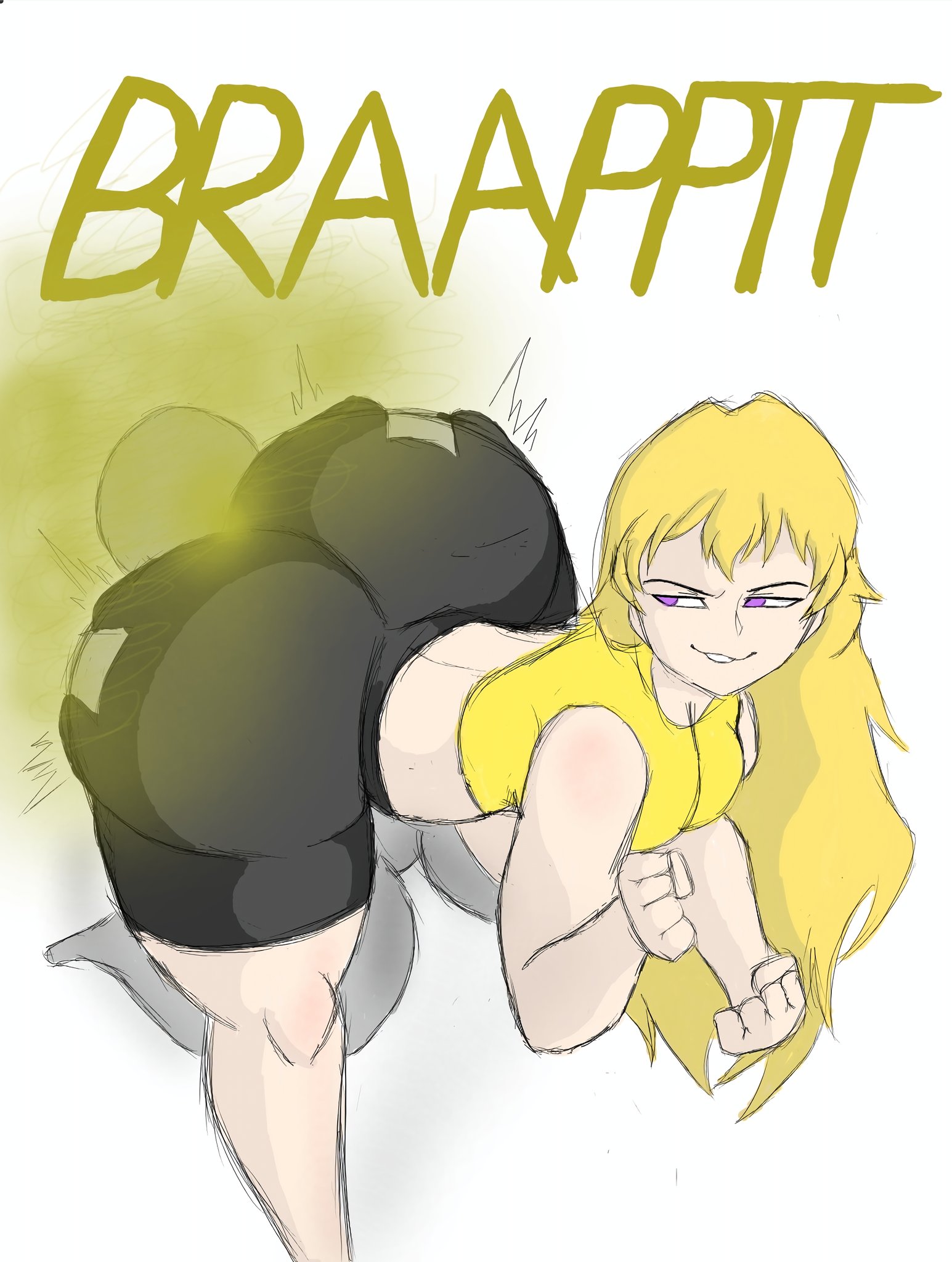 1girls, anonymous character, athletic, athletic female, big ass, big butt, clothed, dominant female, face fart, face farting, facefart, facefarting, fart, fart cloud, fart fetish, fart in face, farting, farting in face, farting on another, farting on face, female, femdom, huge ass, huge butt, naughty face, nightmaresfd, pinned, pinned to wall by ass, rwby, simple background, stinkface, stronger female, unable to escape, yang xiao long