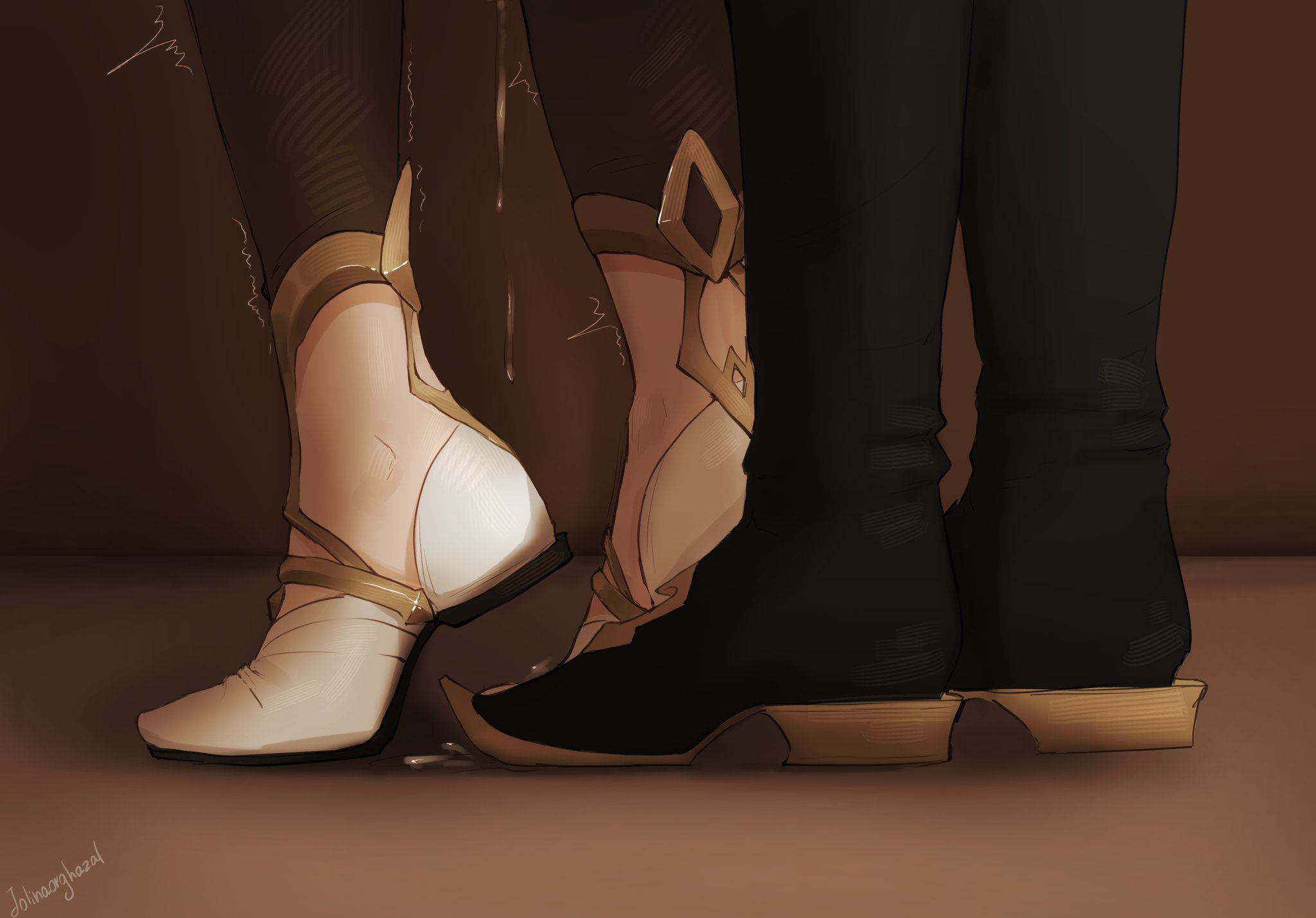 alhaitham (genshin impact), cumdrip, from behind, from behind position, gay, genshin impact, implied sex, implied sex from between legs, kaveh (genshin impact), male, standing, yaoi
