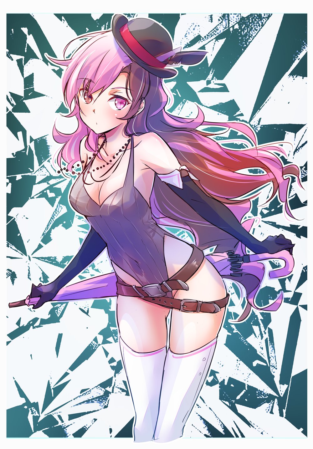 female, leotard, multicolored hair, neo (rwby), rwby, solo