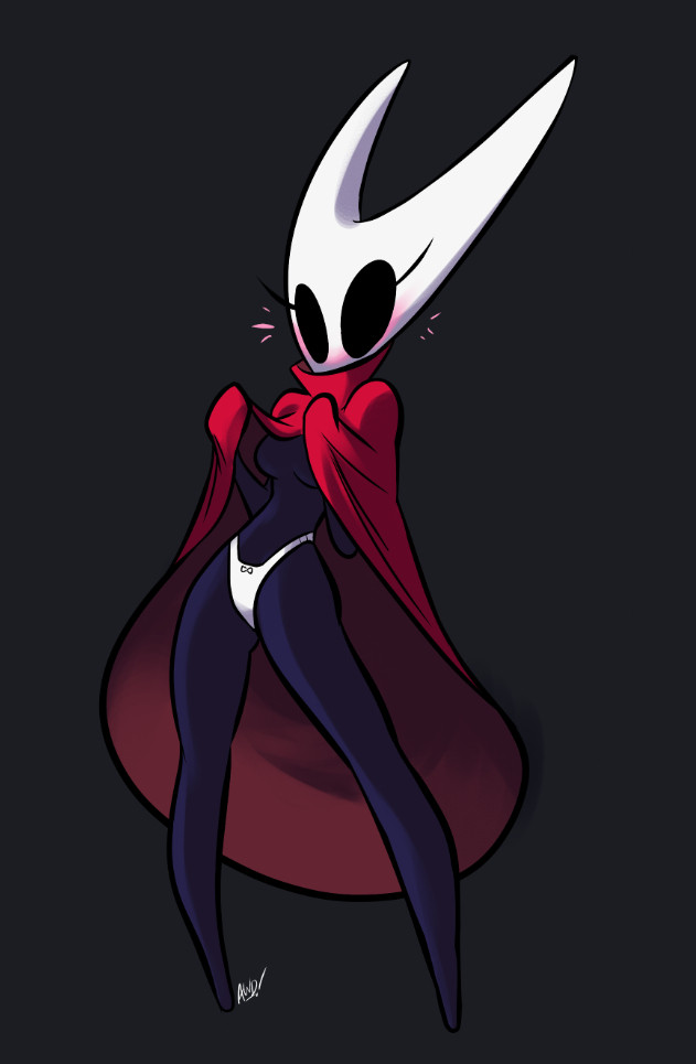 1girls awdtwit breasts female hollow_knight hollow_knight:_silksong hornet_(hollow_knight) panties presenting_panties tagme