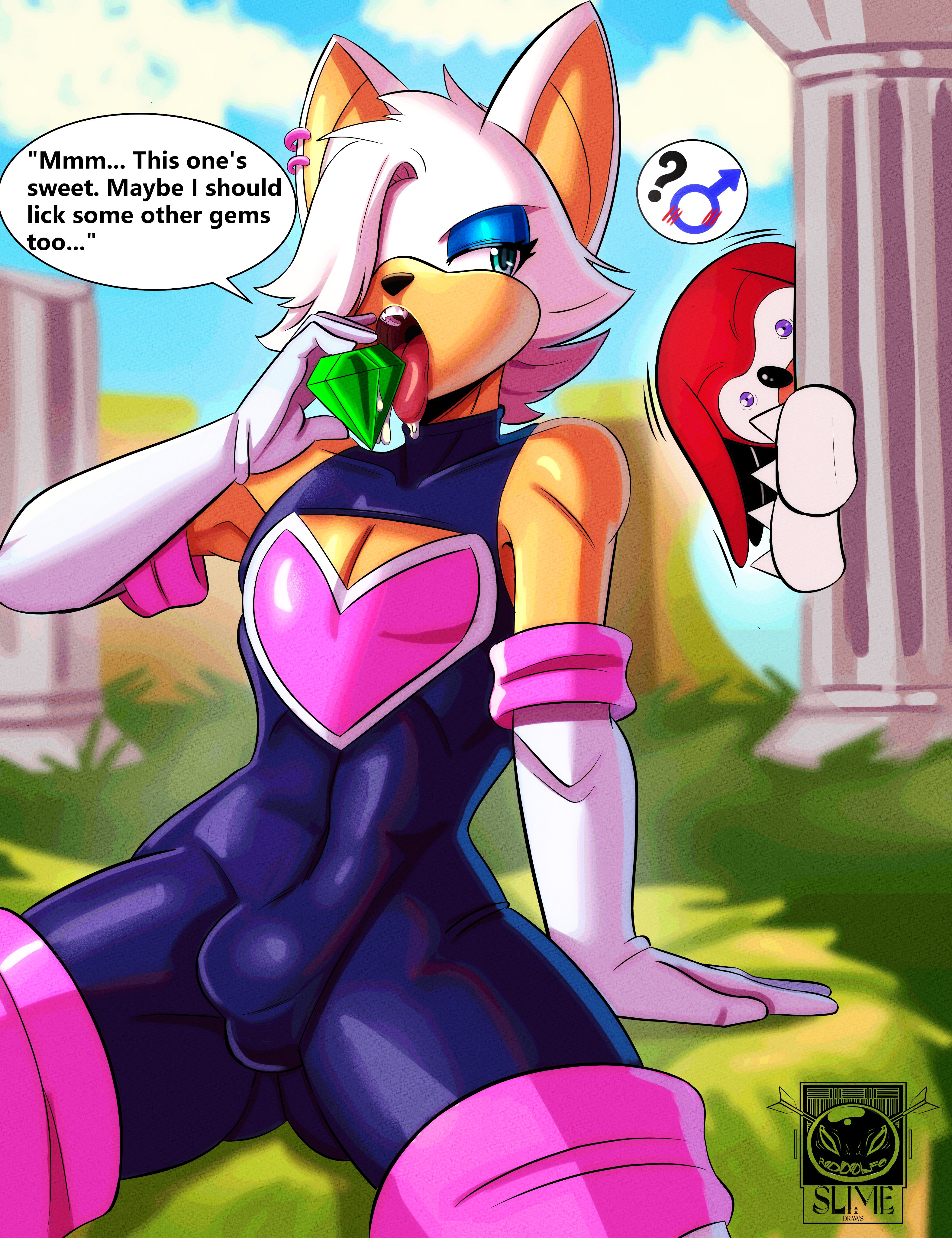 bulge, femboy, furry, genderswap, genderswap (ftm), knuckles the echidna, male, male rouge, rodolfoslime, rouge the bat, rule 63, sega, sonic (series)