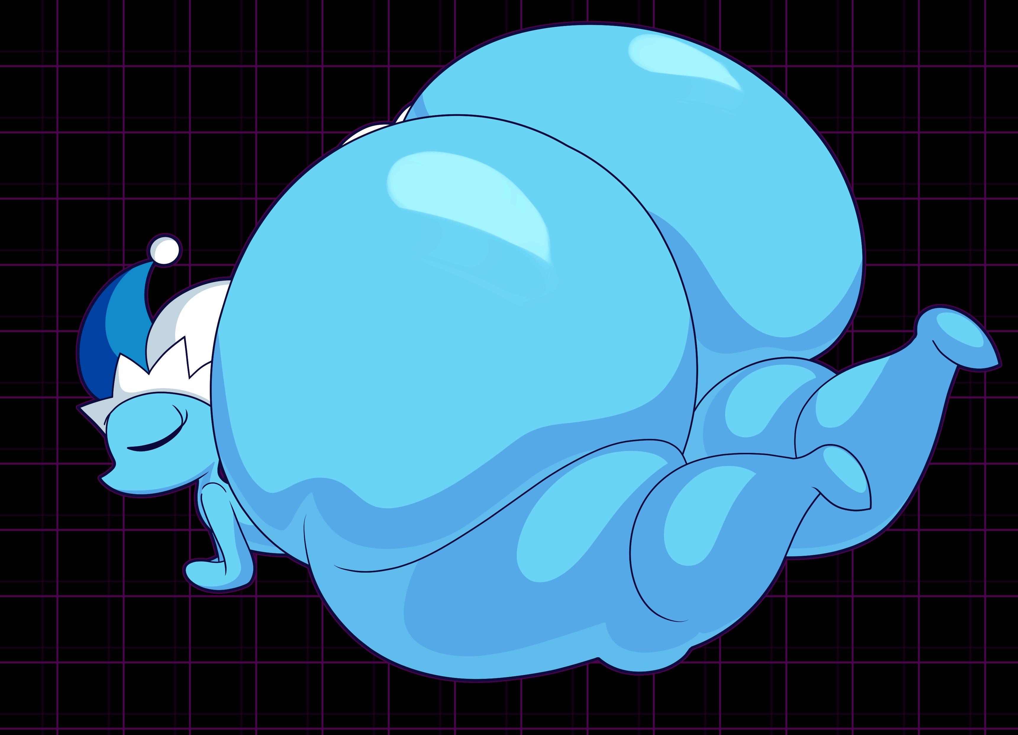 1girls, ambiguous gender, ass, blue body, cyandrive98, deltarune, deltarune chapter 4, female, female only, mizzle (deltarune), nude, solo, undertale (series)