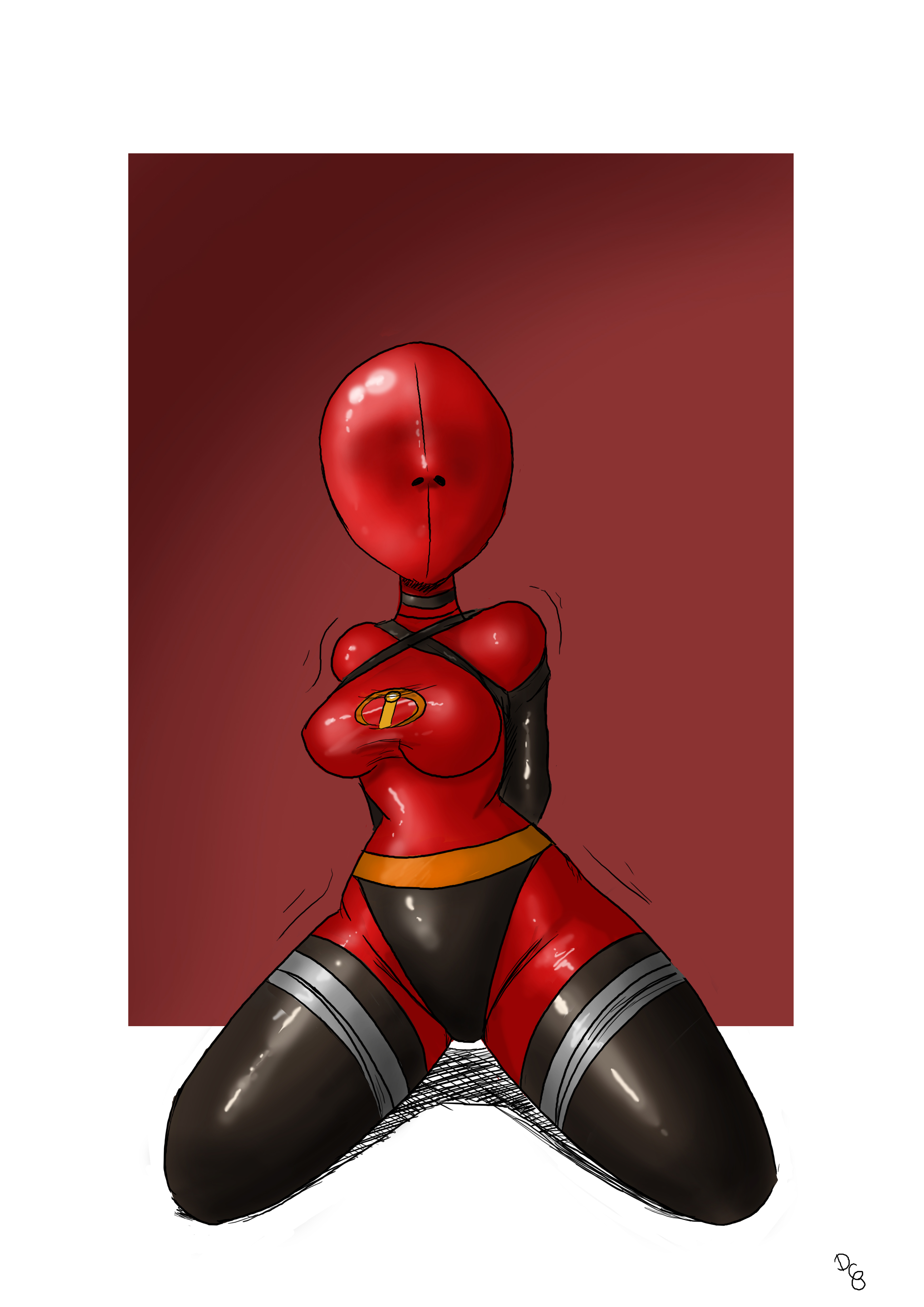 1girls, armbinder, arms behind back, bondage, breasts, captured, captured heroine, darkchaosblack, defeated, defeated heroine, disney, elastigirl, female, femsub, forced, gagged, helen parr, helpless, hood, hooded, kidnapped, latex, latex hood, latex suit, masked female, milf, on knees, pixar, restrained, simple background, slave, slave girl, tagme, the incredibles, thick thighs, tight clothing