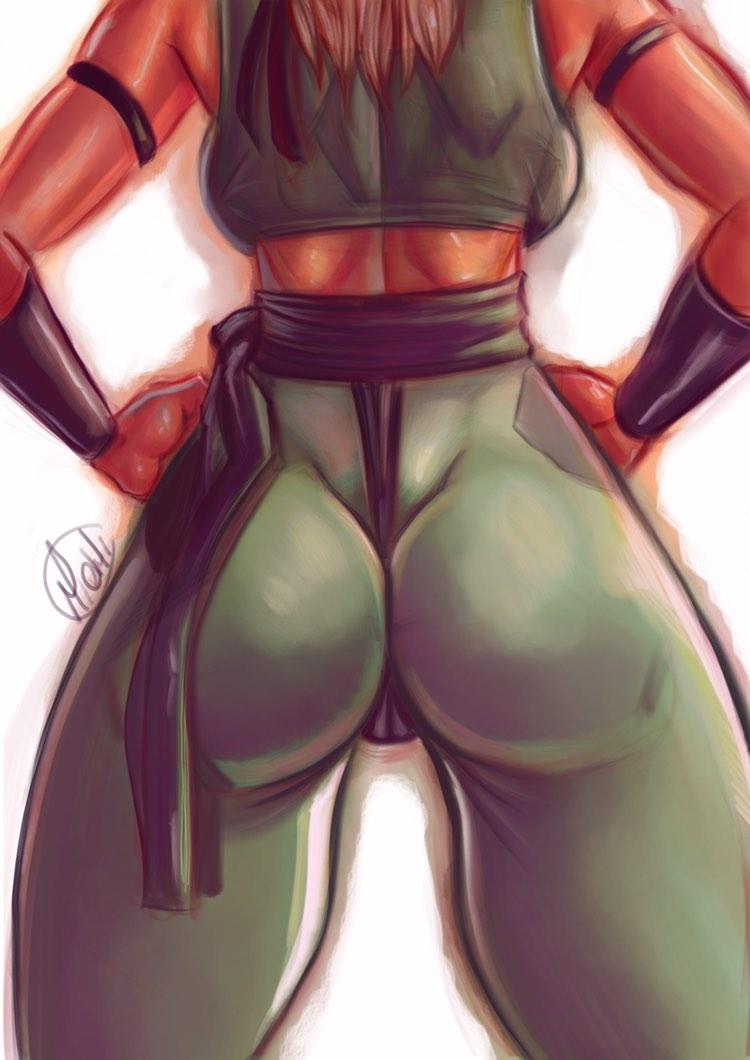 1girls 2d armlet ass backboob bare_midriff bare_shoulders belt big_breasts blonde_hair breasts bubble_butt busty female female_focus female_only fit fit_female fully_clothed g-string hourglass_figure large_breasts leggings long_hair michi_(artist) mortal_kombat pose posing solo sonya_blade sports_bra sportswear standing thick_thighs thong toned toned_female wedgie wide_hips