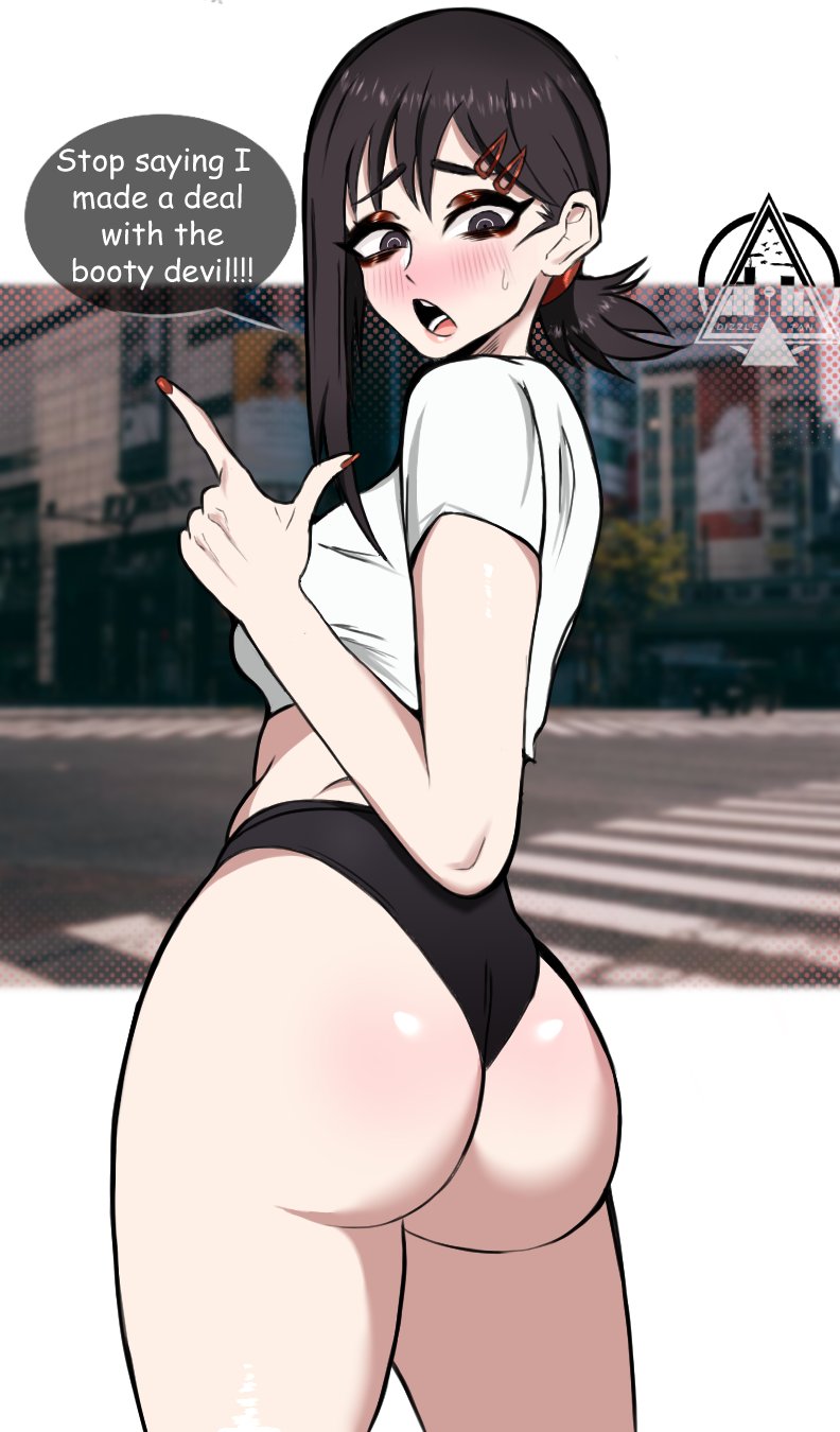 ass big_ass black_hair brown_eyes dizzle_tan female female_focus female_only higashiyama_kobeni solo