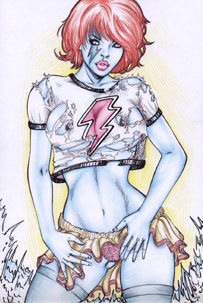 1girls carin_taylor cyberforce fabio female female_only image_comics solo top_cow torn_clothes velocity_(cyberforce)