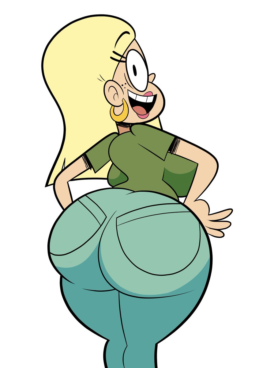 ass, background character, becca chang, big ass, blonde hair, breasts, bubble ass, bubble butt, earrings, eyelashes, fat ass, fat butt, female, female only, freckles, hands on hips, huge ass, huge breasts, huge butt, jeans, large ass, large breasts, large butt, lipstick, looking at viewer, milf, nickelodeon, oboithisisfunky, pants, straight hair, the loud house, thick ass, thick thighs, tight jeans, tight pants, voluptuous, white background, wide hips