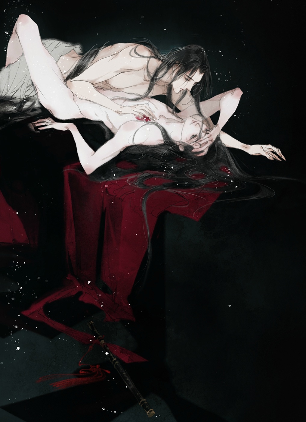 artistic artistic_nude bishonen canon_couple gay lan_wangji long_hair_male love male_only mo_dao_zu_shi nude_male romantic romantic_couple sex wei_wuxian yaoi