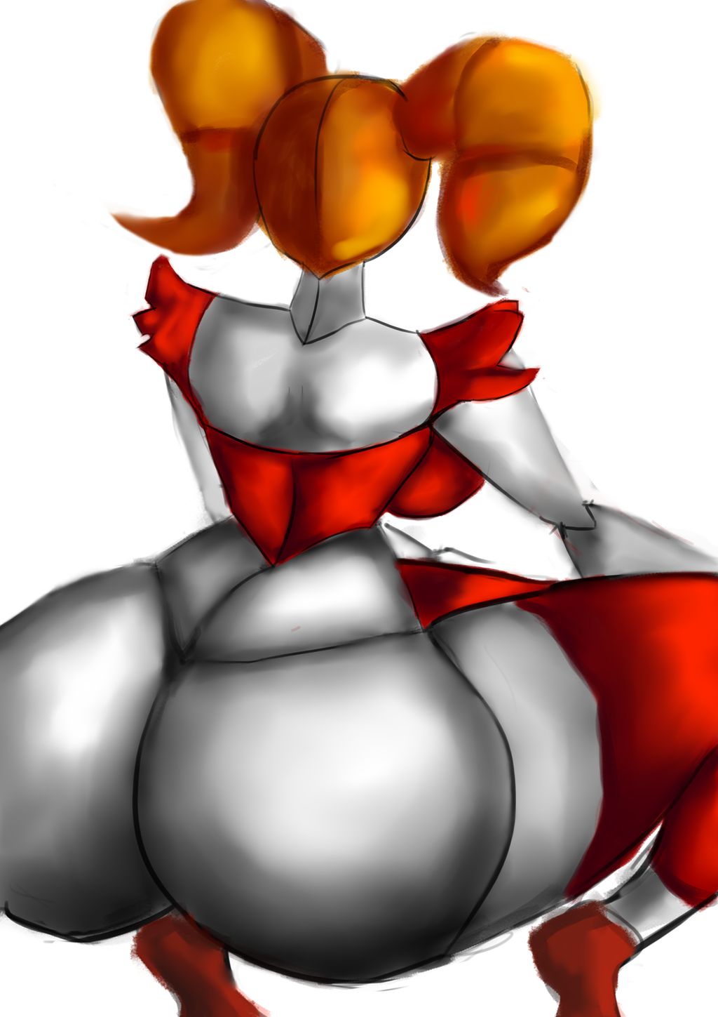 animatronic ass baby_(fnafsl) big_ass circus_baby circus_baby_(fnaf) fableeg five_nights_at_freddy's huge_ass orange_hair pigtails robot robot_girl sister_location solo squatting thick thick_ass thick_thighs twintails