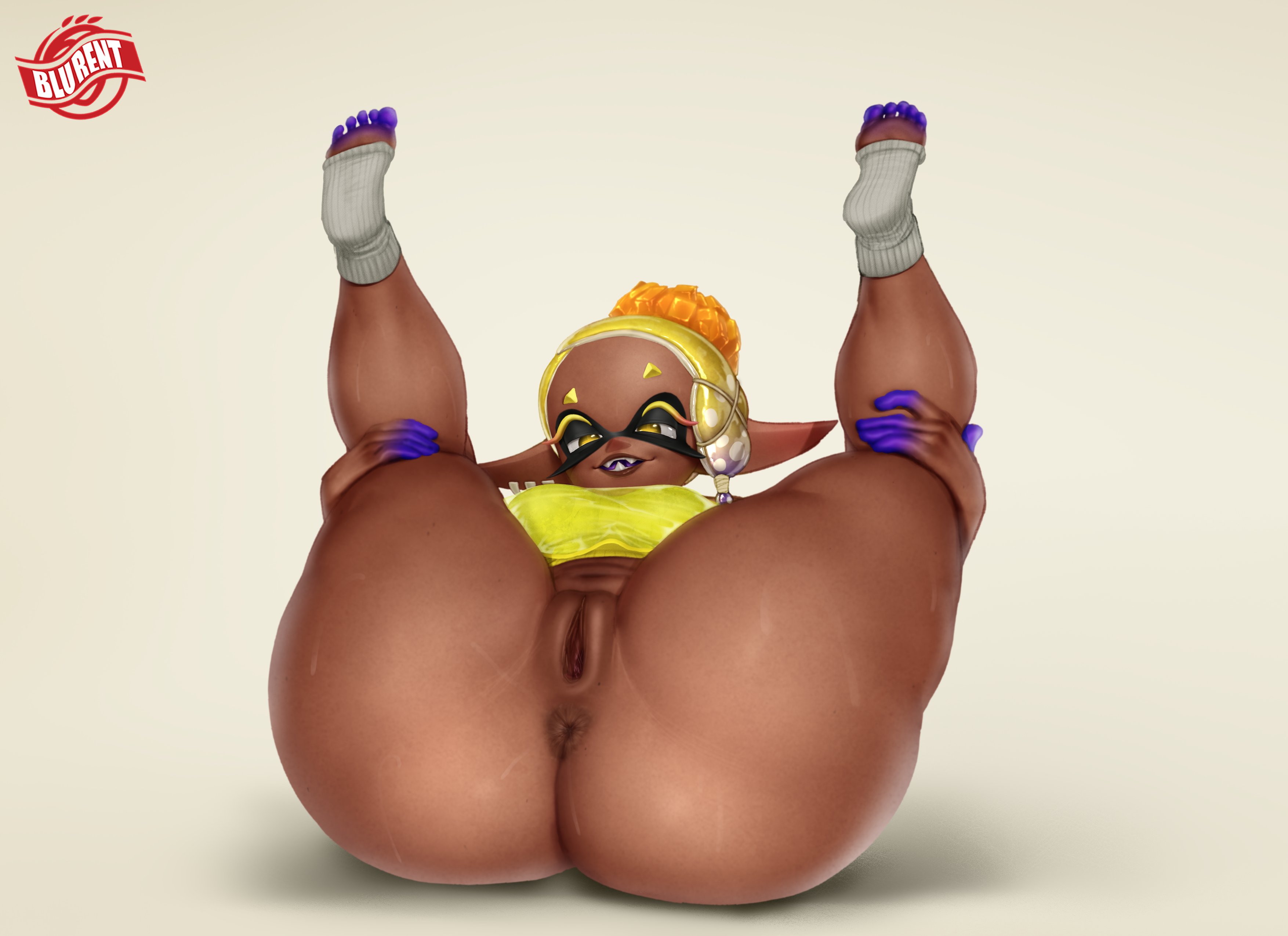 1girls, 2d, anus, arms, artist logo, artist name, artist signature, ass, asshole, belly, belly button, big ass, big butt, big forehead, big hips, big thighs, blu rent, bodily fluids, boobs, bottom heavy, bottomless, bottomless female, breasts, bubble ass, bubble butt, butt, butthole, clothed, clothes, clothing, color, colored, crop top, dark body, dark skin, dark-skinned female, digital art, digital drawing (artwork), digital media, digital media (artwork), ear piercing, ears, eyebrows, eyelashes, eyes, fangs, fat ass, fat butt, feet, feet up, female, female focus, female only, fingers, fluids, frye (splatoon), genitals, hair, hair ornament, hair tie, hands, hands on legs, hips, huge ass, huge butt, huge hips, huge thighs, humanoid, legs, legs apart, legs held open, legs spread, legs up, long ears, medium boobs, medium breasts, medium tits, mostly naked, mostly naked female, mostly nude, mostly nude female, no panties, no pants, no underwear, nose, partially clothed, partially clothed female, pierced ear, piercing, piercings, pointy ears, purple fingers, purple skin, purple toes, pussy, pussy lips, shaded, socks, solo, solo female, solo focus, splatoon, splatoon (series), splatoon 3, squid, squid girl, squid humanoid, stomach, sweat, sweatdrop, sweating, sweaty, sweaty ass, sweaty body, sweaty butt, teeth, teeth showing, teeth visible, tentacle hair, thick, thick ass, thick butt, thick hips, thick legs, thick thighs, thighs, tits, toeless footwear, toeless socks, toes, topwear, topwear only, vagina, voluptuous, voluptuous body, voluptuous female, white background, wide ass, wide butt, wide hips, wide thighs, yellow eyes, yellow hair