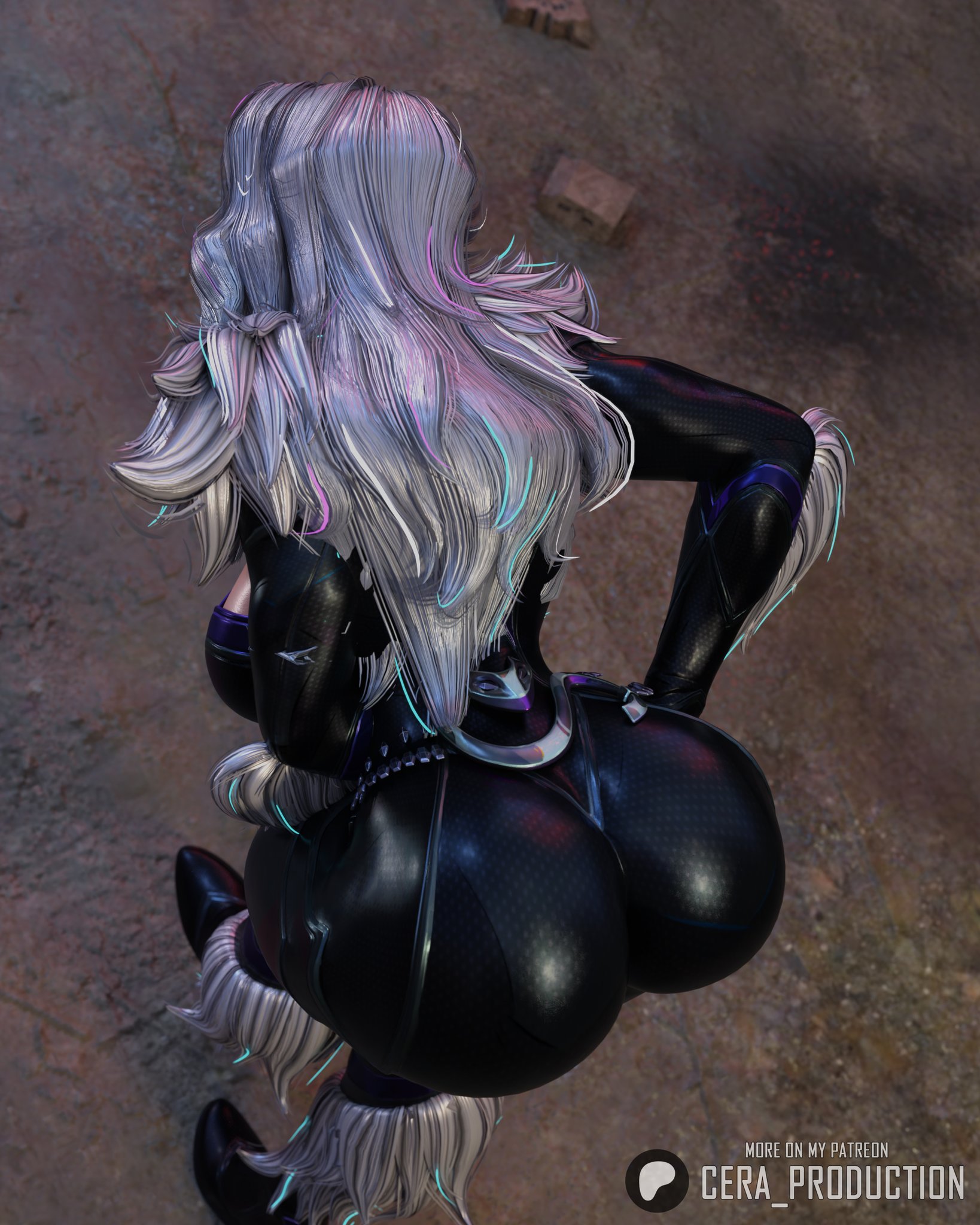 1girls, 3d, big ass, big breasts, black cat (marvel rivals), black cat (marvel), cera production, fat ass, felicia hardy, huge ass, large ass, marvel, marvel rivals, solo