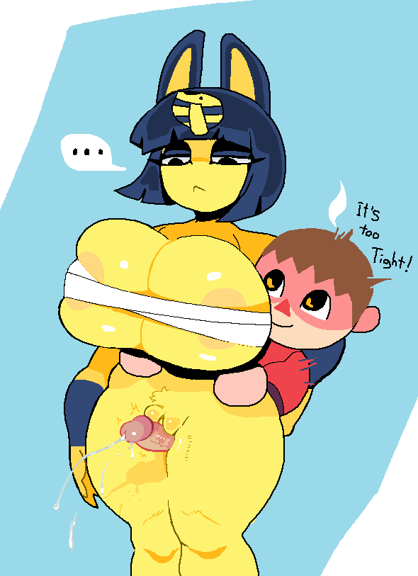 ..., 1boy, 1girls, alternate breast size, animal crossing, animal crossing boy, ankha, anthro, anthro on human, anthro on male, ass, bandage, big breasts, big penis, bored, bored sex, breasts, cat ears, cat girl, catgirl, chubby, coconuts (artist), cum, cumshot, disinterested, disinterested sex, egyptian, emotionless, emotionless sex, english text, expressionless, felid, feline, felis, female, fur, furry, huge ass, huge breasts, human, human on anthro, interspecies, larger anthro, larger female, male, male human/female anthro, male on anthro, male/female, nintendo, penis, pussy, size difference, smaller human, smaller male, smile, source request, text, thick thighs, thigh sex, underboob, villager (animal crossing), wide hips, yellow fur