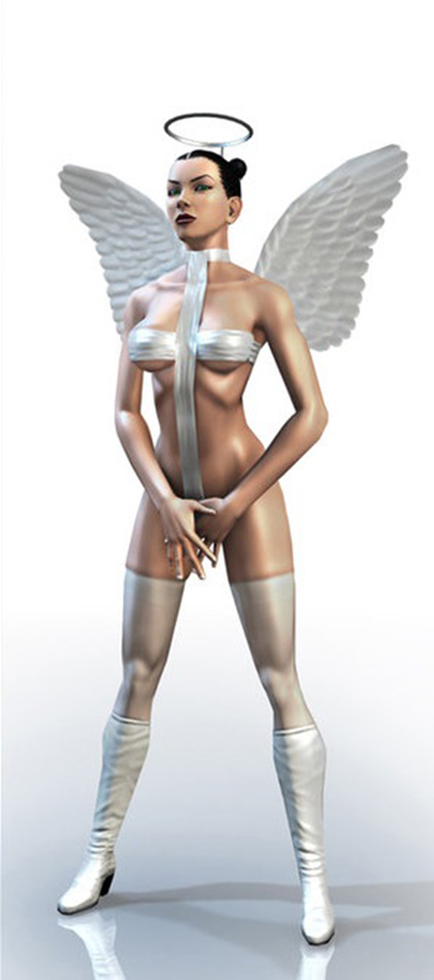 2006 3d angel angel_halo angel_wings assassin athletic bare_thighs big_breasts black_hair boots breasts busty cleavage collar collarbone costume eve_(hitman) eyelashes eyeliner female female_focus female_only fit fit_female full_body green_eyes halo high_heel_boots hitman hitman_blood_money hourglass_figure large_breasts lipstick long_hair makeup mascara navel pinup render ribs shiny shiny_skin sideboob skimpy skimpy_clothes sling_bikini smile smiling solo standing tagme thick_thighs thighhighs tied_hair toned toned_female underboob wide_hips