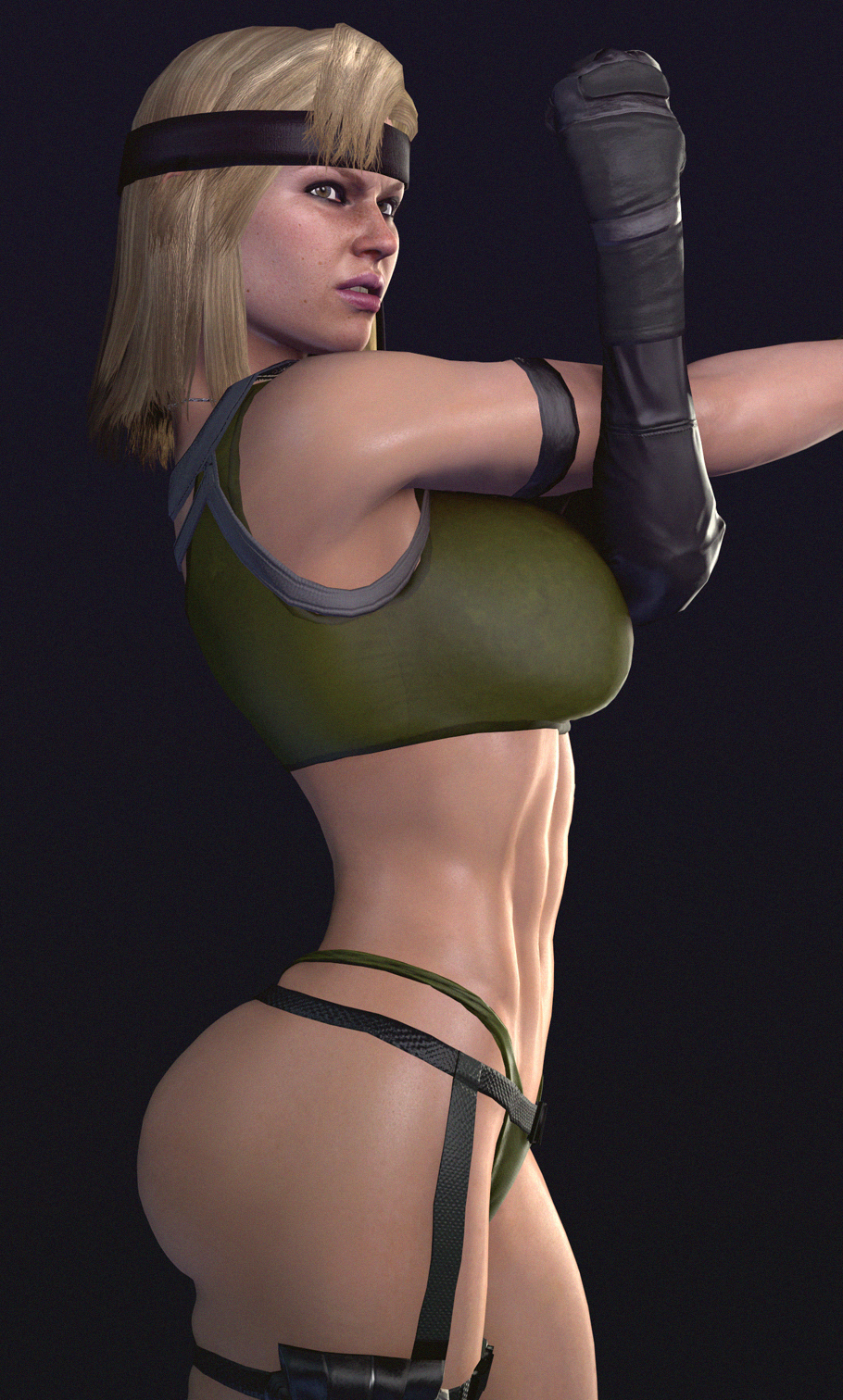 1girls, 3d, abs, batesz, big breasts, blonde hair, breasts, cassie cage, female, female only, large breasts, mortal kombat, mortal kombat 11, realistic, solo