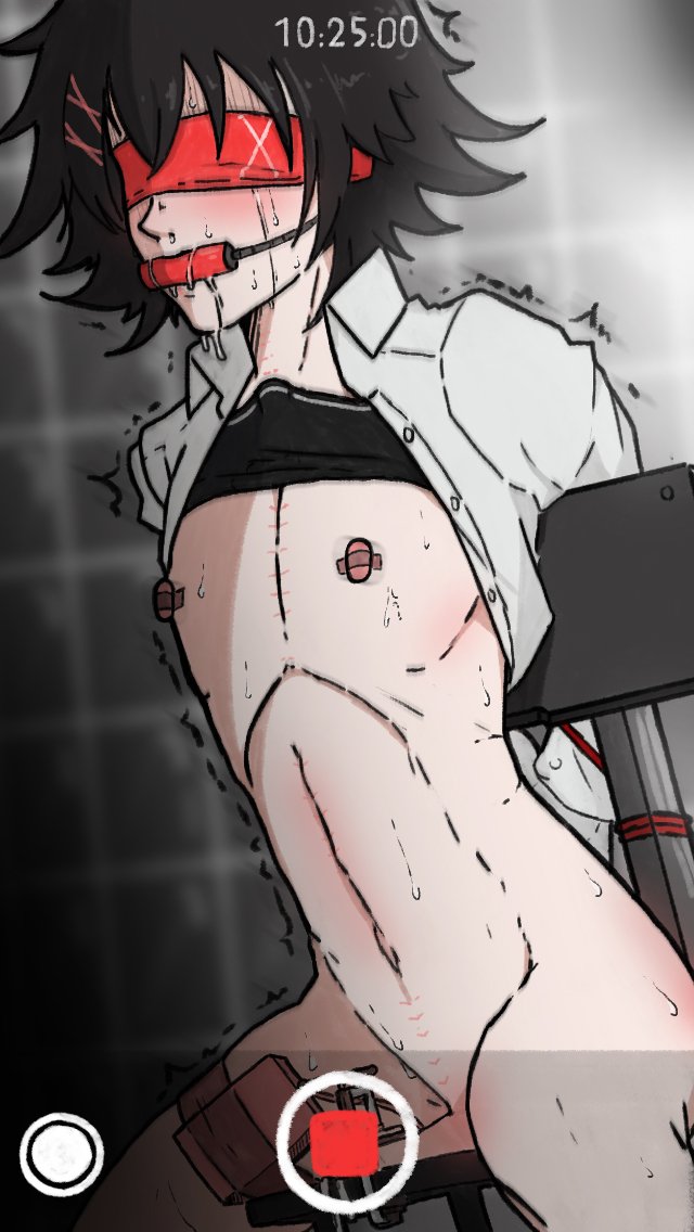 ahe gao, bondage, gag, gagged, horny, juuzou suzuya, male, male only, mark gavatino, penis, solo male, tokyo ghoul, trap