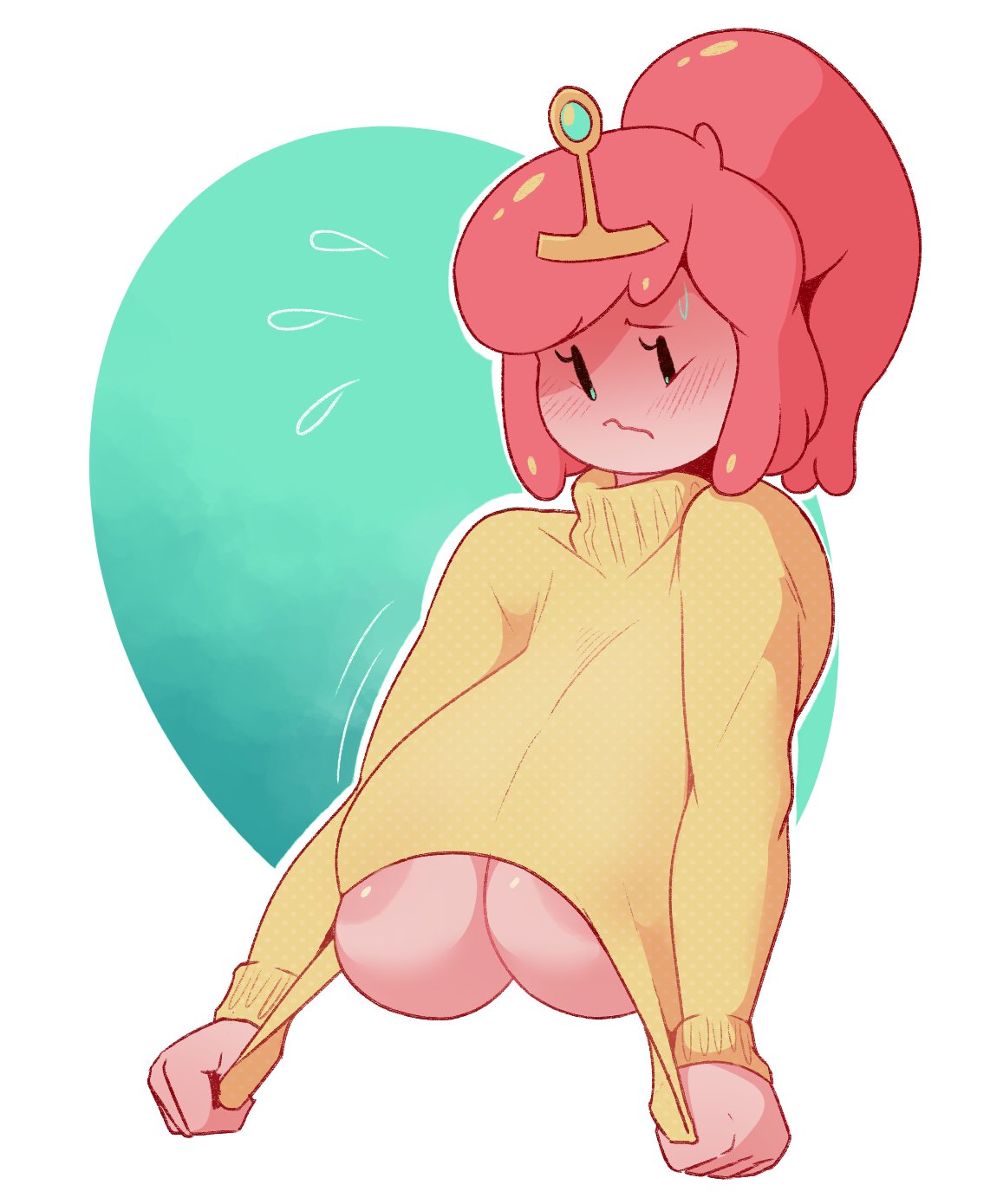 1girls, adventure time, big breasts, breasts, dabble, female, female only, huge breasts, princess bubblegum, simple background, solo, white background