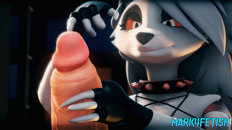 1boy, 1girls, 3d, angry, animated, anthro, black body, black fur, canine, demon, female, fingering, furry, gif, grey body, grey fur, hellhound, helluva boss, holding penis, human, interspecies, loona (helluva boss), male, male human/female anthro, male human/female demon, male urethral insertion, mark4fetish, penile urethral insertion, penis, red sclera, sounding, urethra, urethral, urethral insertion, vivienne medrano, white body, white eyes, white fur, wolf