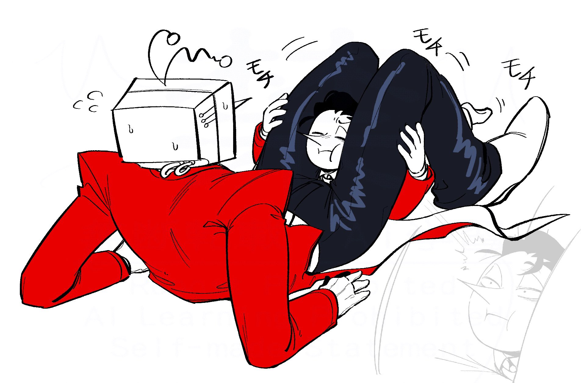 2boys, deltarune, gay, male, spamton g spamton, tagme (artist), tenna (deltarune), thighs, yaoi