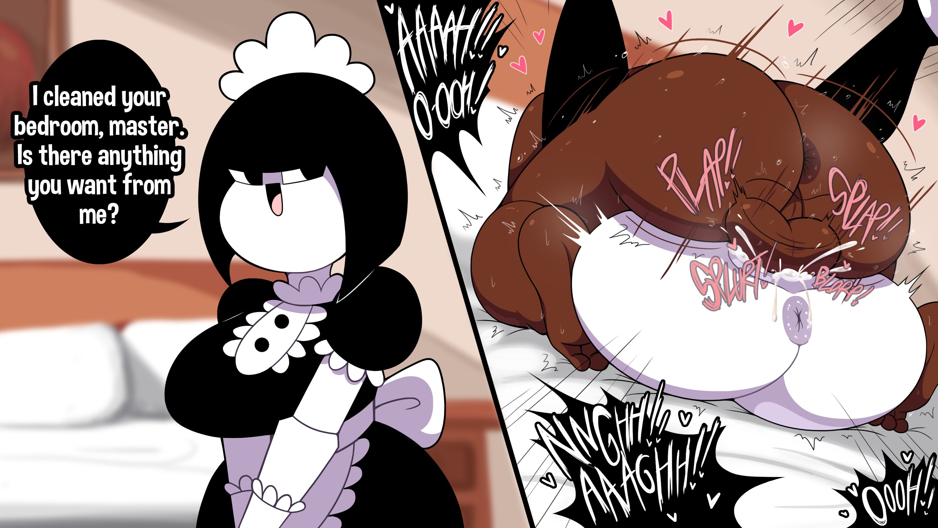 1girls, androjuniarto, anus, ass, cum in pussy, dark skin, dark-skinned male, female, gaping anus, instant loss 2koma, maid, maidbot (androjuniarto), male, master, mating press, mob face, pounding, pussy, robot girl, sex, straight, tagme, white skin, white-skinned female
