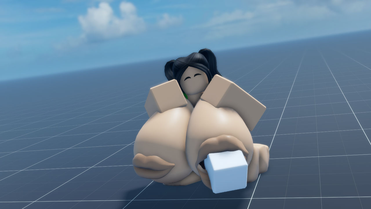 1girls, 3d, big breasts, breast vore, breasts, female, lipples, nipple mouth, roblox, unusual mouth placement, vore