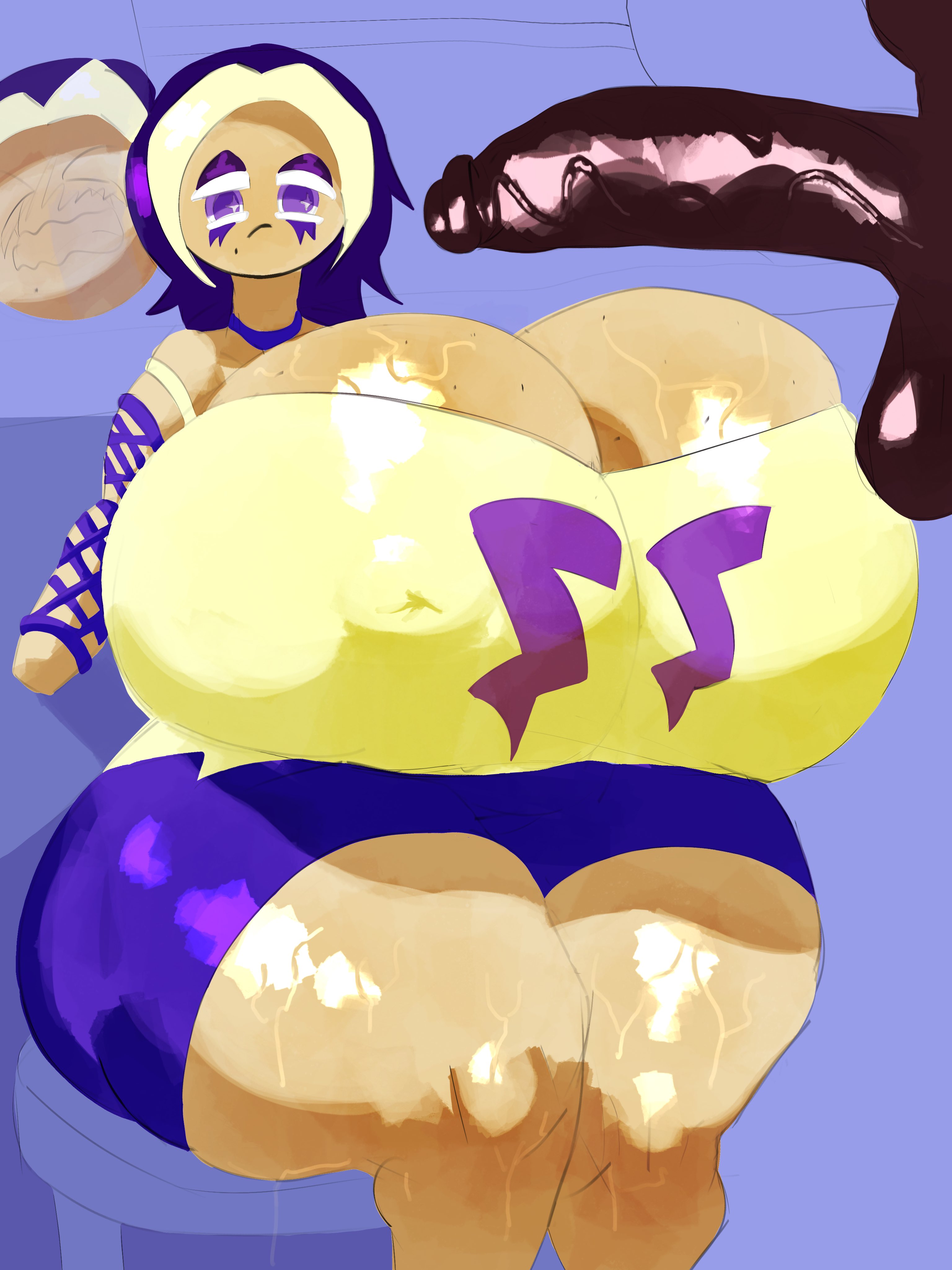 1boy, 1girls, adawndraws, big ass, big breasts, black lemonade cookie, breasts, cookie run, cookie run kingdom, female, male