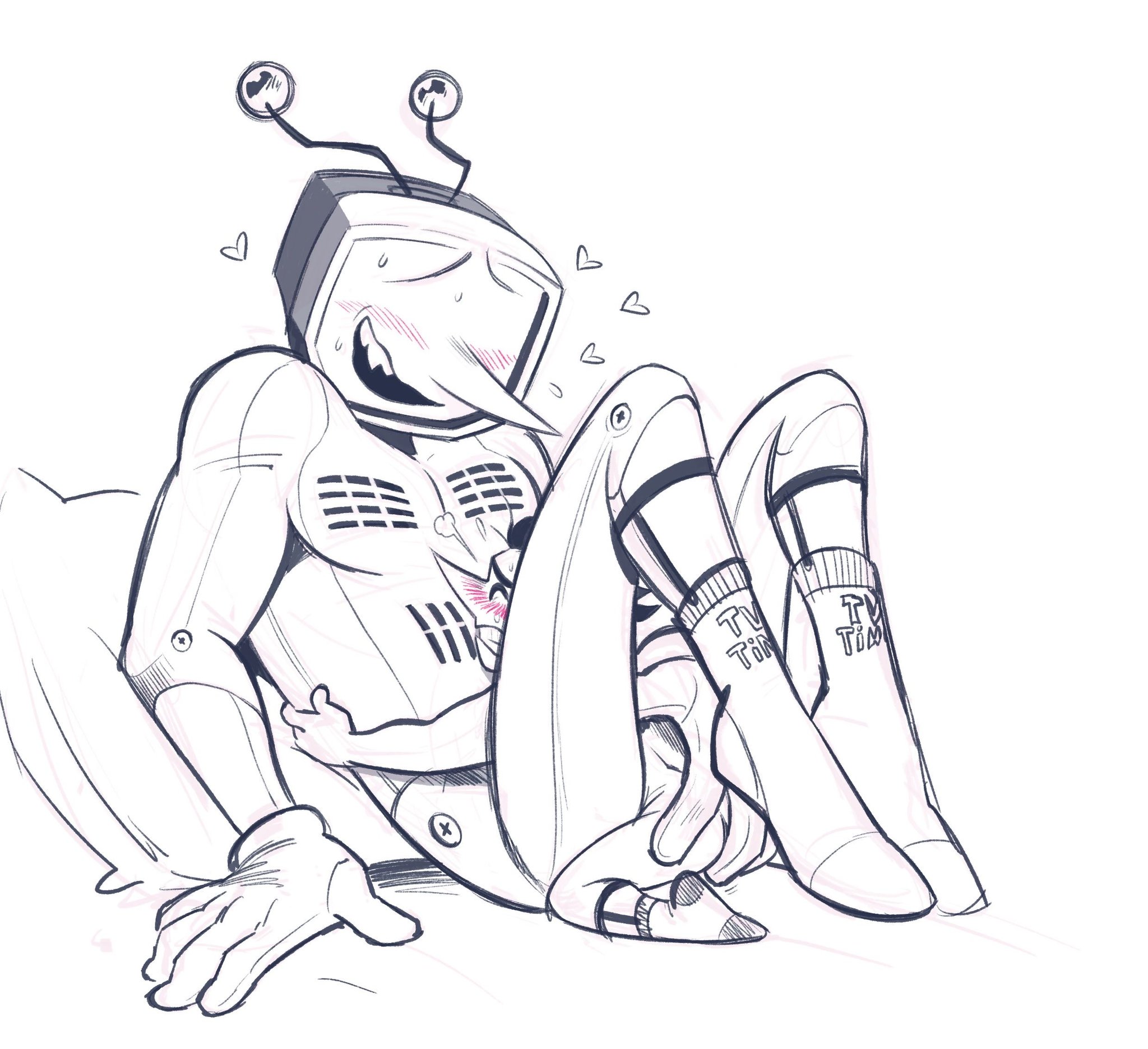2boys, blush, deltarune, gay, male, obagams, small dom big sub, spamtenna, spamton g spamton, tenna (deltarune), yaoi