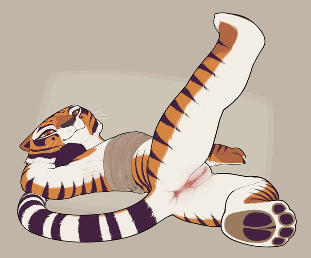 exposed pussy, female, furry, furry female, kung fu panda, master tigress, open legs, pussy, snowskau