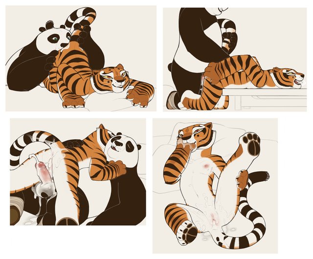 anthro on anthro, cum in pussy, eating pussy, female, furry, furry female, furry male, having sex, kung fu panda, male, master po ping, master tigress, pussy, snowskau