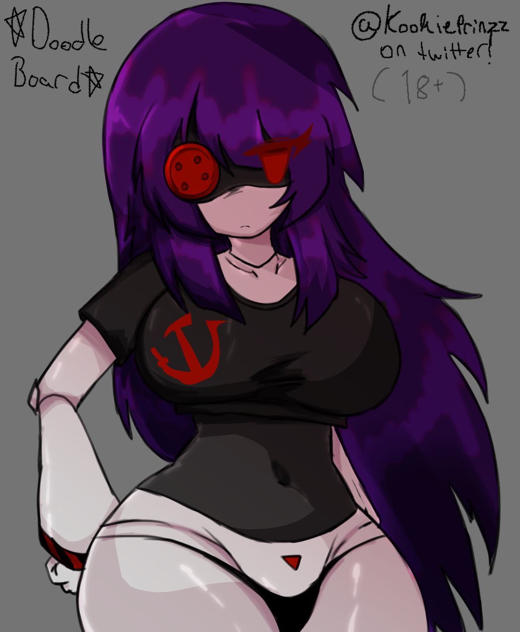 breasts, disassembly drone, doll (murder drones), female, female only, glitch productions, goth, kookieprinzz, large breasts, murder drones, panties, robot, robot girl, russian, russian female, shirt only, white body, worker drone