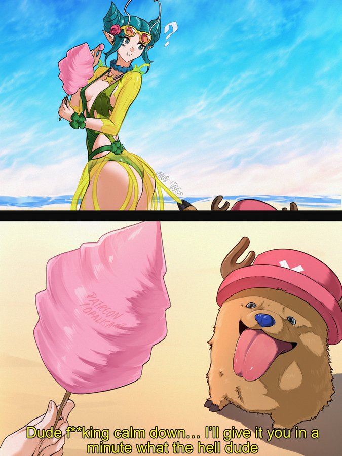 crossover, female, male, mantis (marvel rivals), mantis (marvel), mantis (oceanic harmony), marvel, marvel comics, marvel rivals, not porn, one piece, opalisart, tagme, tony tony chopper, twitter