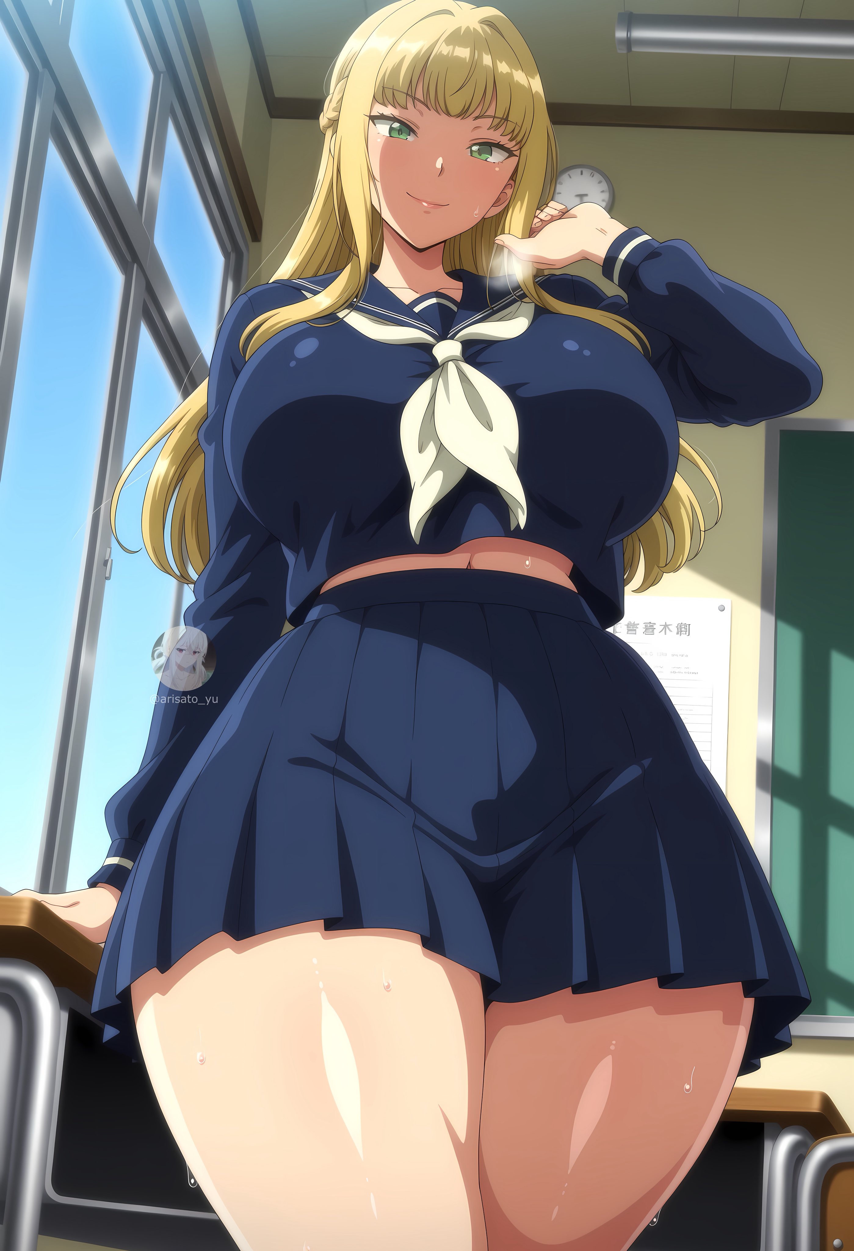 1female, 1girls, ai generated, arisato yu, female, female only, louisa richter, seika jogakuin kounin sao ojisan, solo, solo female, tagme, voluptuous, voluptuous female