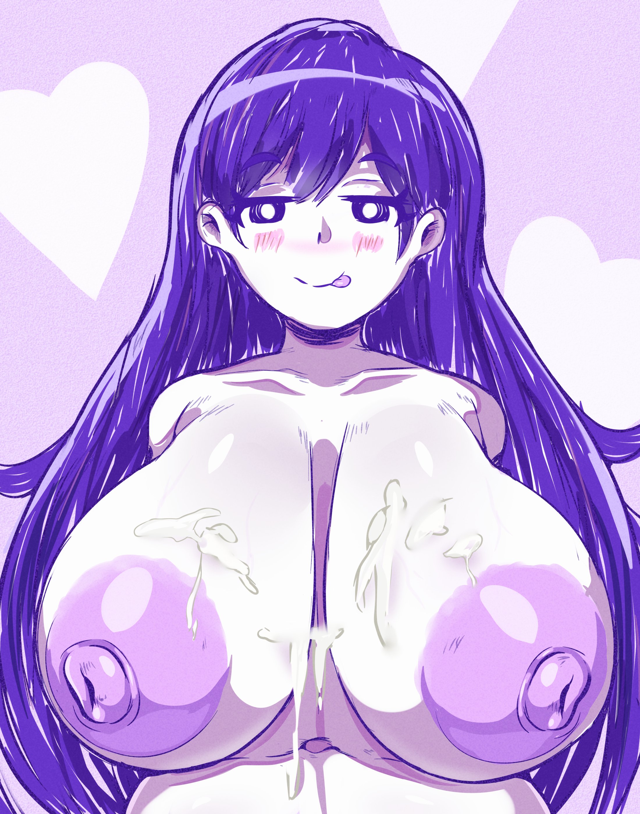 1girls, breasts, cum, cum on breasts, female, female only, gigantic breasts, huge breasts, human, mari (headspace) (omori), mari (omori), nude, omori, solo, solo female, voluptuous, yumeeeecat