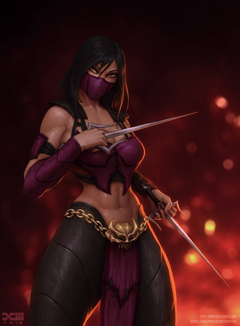 1girls abs barretxiii edenian female female_focus female_only fully_clothed masked masked_female mileena mortal_kombat mortal_kombat_x solo tarkatan tarkatan_eyes