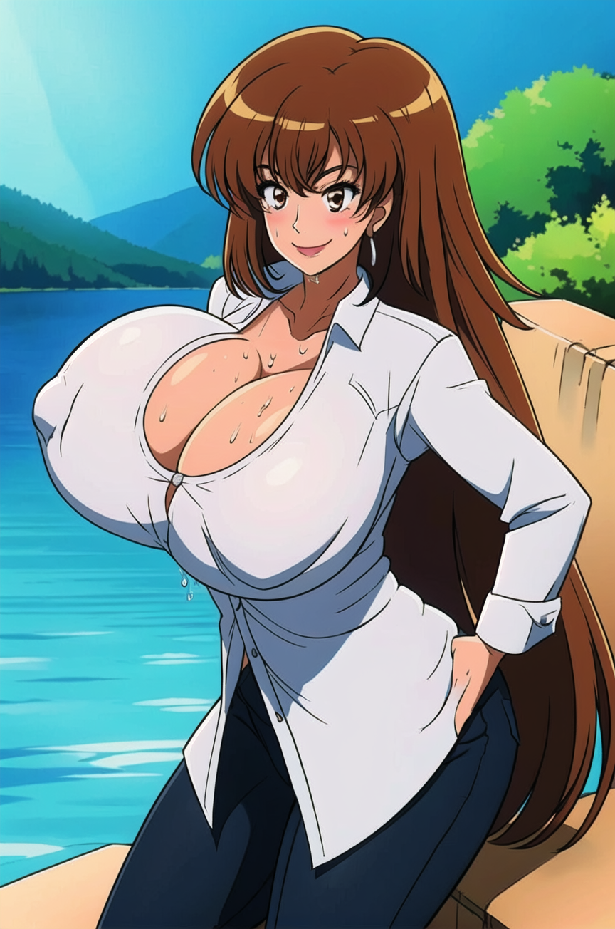 ai_generated big_ass big_breasts breast_expansion long_hair milf misaka_misuzu tktbro very_long_hair