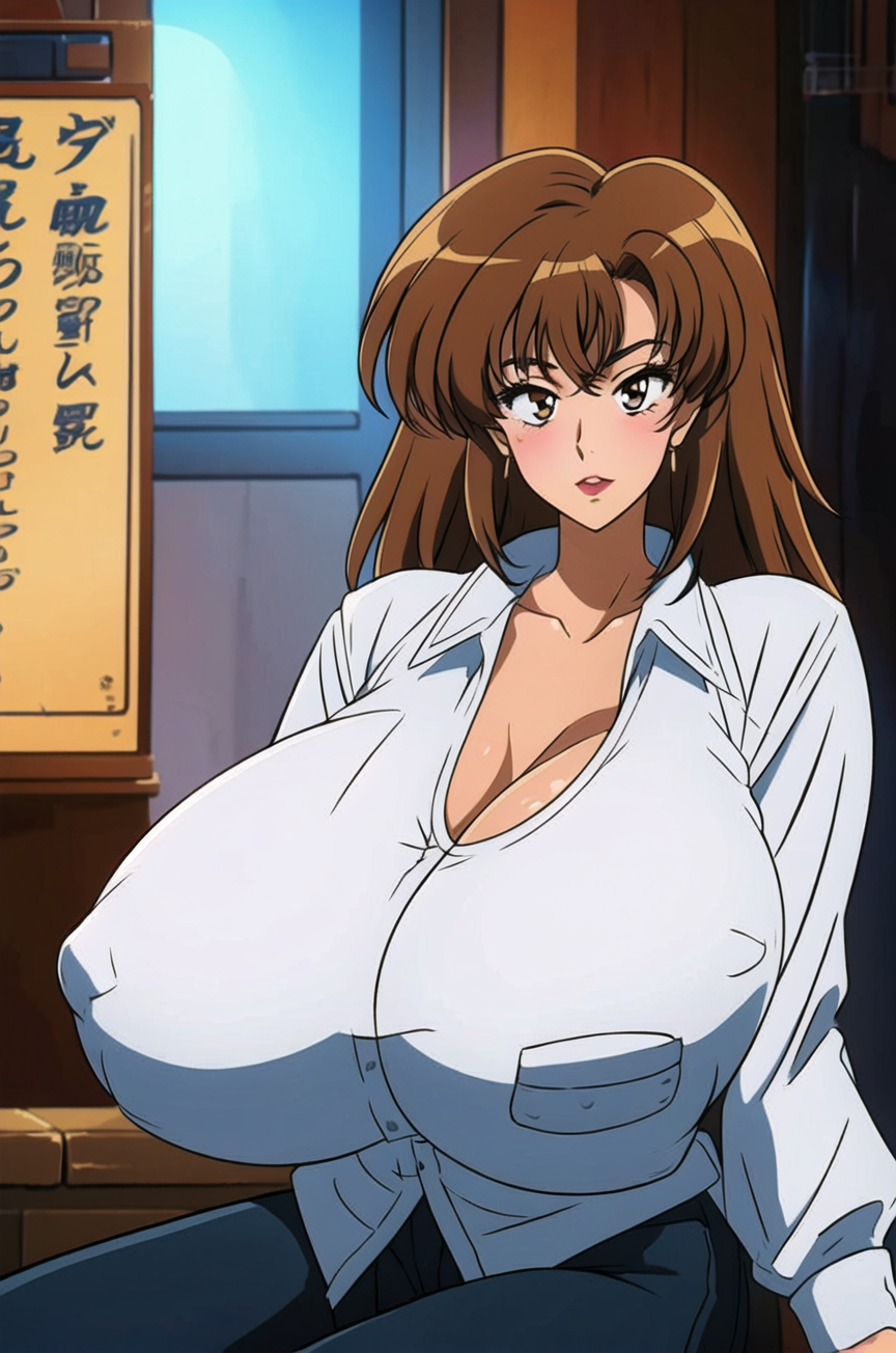 ai_generated big_ass big_breasts breast_expansion long_hair milf misaka_misuzu tktbro very_long_hair