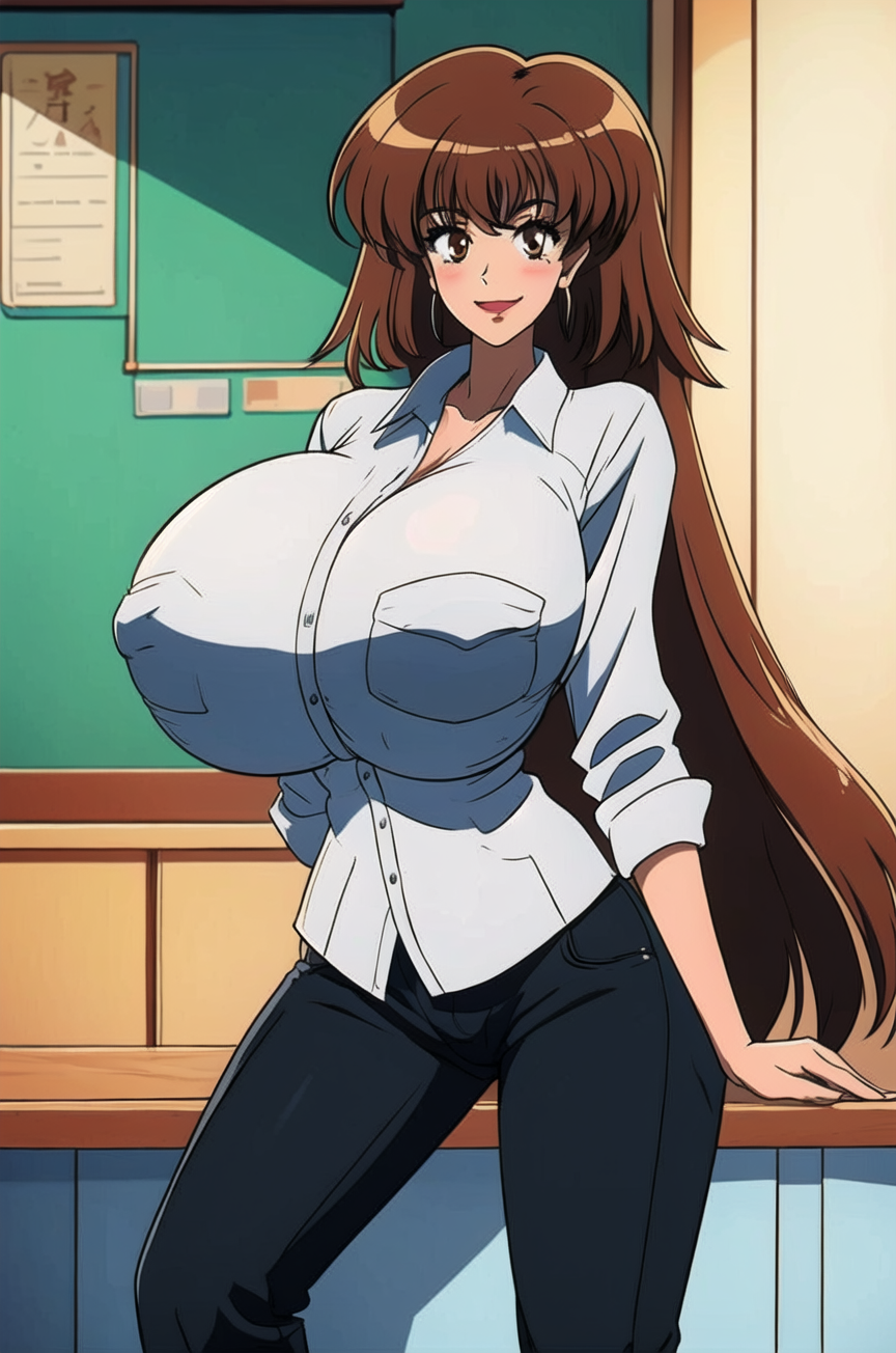 ai_generated big_ass big_breasts breast_expansion long_hair milf misaka_misuzu tktbro to_aru_kagaku_no_railgun to_aru_majutsu_no_index very_long_hair