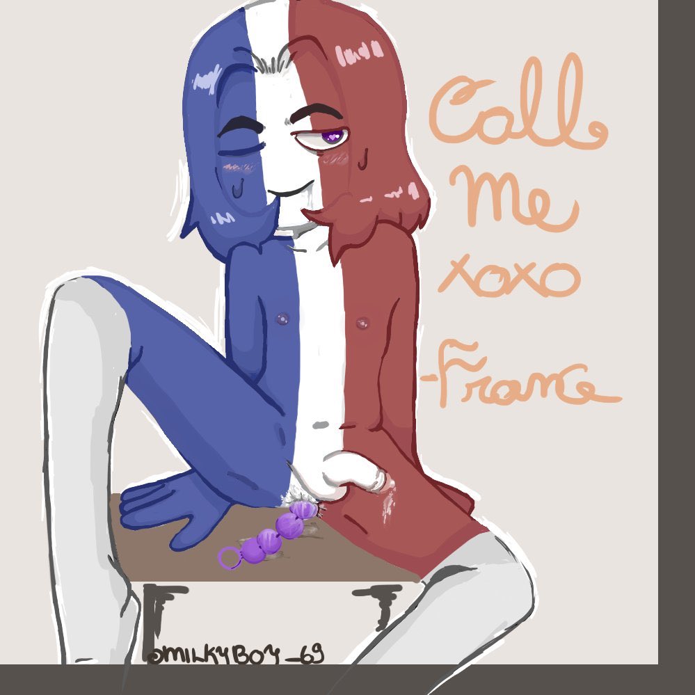 1boy anal anal_beads anal_insertion anal_sex blue_hair blue_skin countryhumans cum cum_in_ass drooling english_text france france_(countryhumans) french_flag legs legs_spread legs_up long_hair male_only multicolored_body nipples one_eye_closed precum purple_eyes red_hair red_skin sex_toy sitting sitting_on_table skinny small_penis spread_legs thick_eyebrows white_hair white_skin wooden_table xoxo