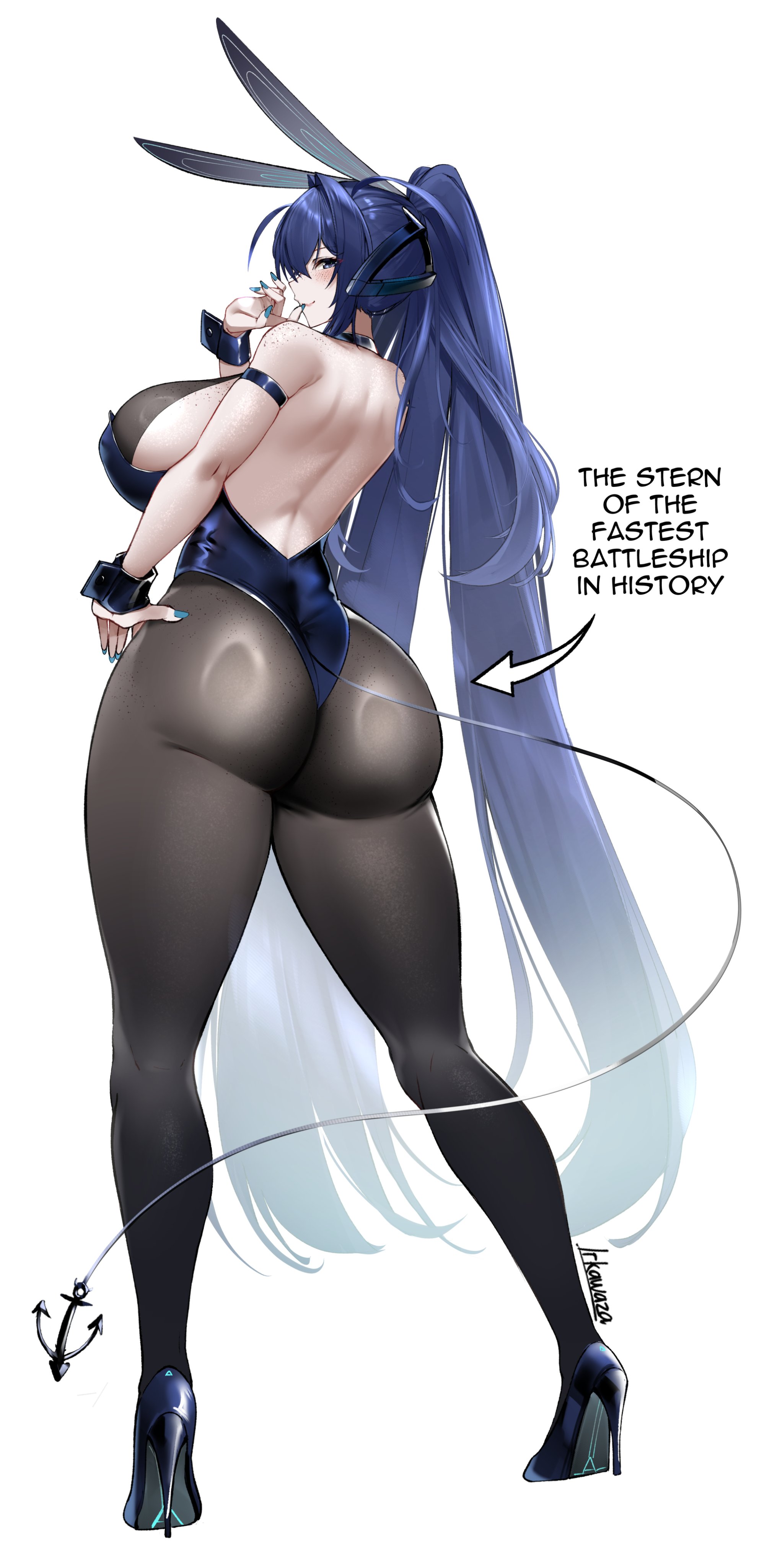 1girls, 2026, alluring, ass, azur lane, big ass, big breasts, big butt, blue eyes, blue nail polish, breasts, bunny ears, bunny girl, bunnysuit, bursting breasts, butt, curvaceous, curvaceous body, curvaceous female, curvaceous figure, curvaceous hips, curvy, curvy body, curvy female, curvy figure, curvy hips, enticing, female, female only, high heels, hips, hourglass figure, huge ass, huge breasts, huge butt, irkawaza, large ass, large breasts, large butt, light skin, light-skinned female, long hair, looking at viewer, looking back, massive ass, massive breasts, massive butt, nail polish, new jersey (azur lane), ponytail, seducing, seductive, seductive look, seductive pose, shiny, shiny ass, shiny butt, shiny clothes, teasing, teasing viewer, temptation, tempting, tempting viewer, thick, thick ass, thick breasts, thick butt, thick hips, thick thighs, voluptuous, voluptuous female, wide hips