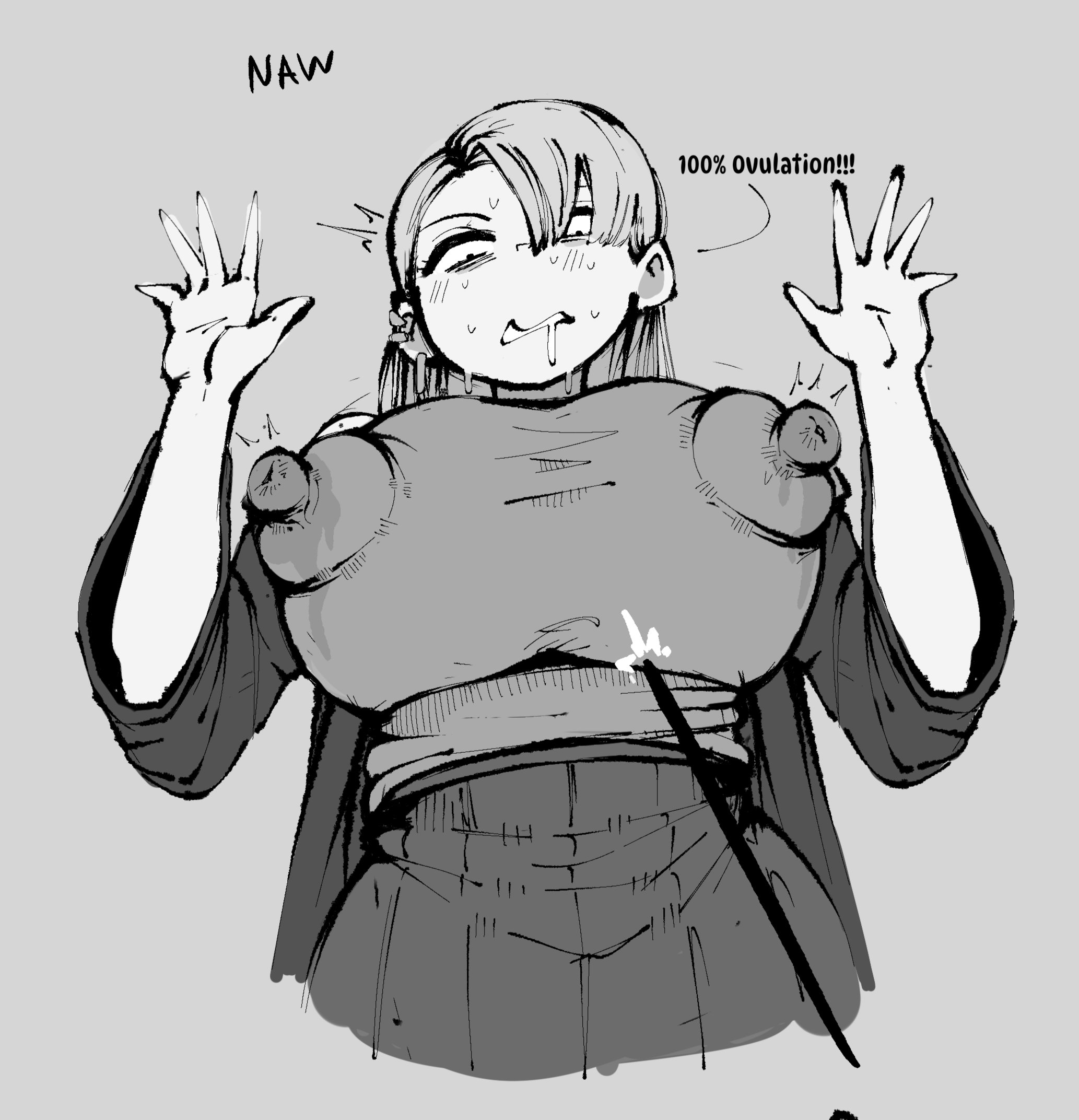 2026, 2d, areola, areolae, areolae visible through clothing, big breasts, blush, blush lines, blushing, breasts, clothed, clothed female, clothing, dialogue, draco malfoy, draco malfoy (redteneri), english, english dialogue, english text, erect nipples, erect nipples under clothes, erection, female, female only, fully clothed, genderswap, genderswap (mtf), harry potter, hi res, highres, huge breasts, lactation, large breasts, light skin, light-skinned female, long hair, monochrome, naw, naw01q, naw04q, nipple bulge, nipples, ovulating, ovulation, puffy areola, puffy nipples, rule 63, solo, solo female, straight hair, sweat, sweatdrop, sweating, text, very long hair, voluptuous, voluptuous female