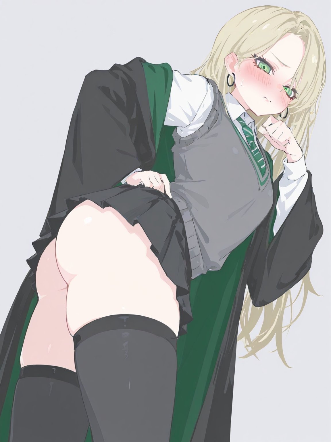1girls, ai generated, artist request, breasts, draco malfoy, draco malfoy (redteneri), female, female focus, female only, genderswap, girls, harry potter, hi res, large breasts, light skin, light-skinned female, looking at viewer, rule 63, thick thighs, thighs, wide hips